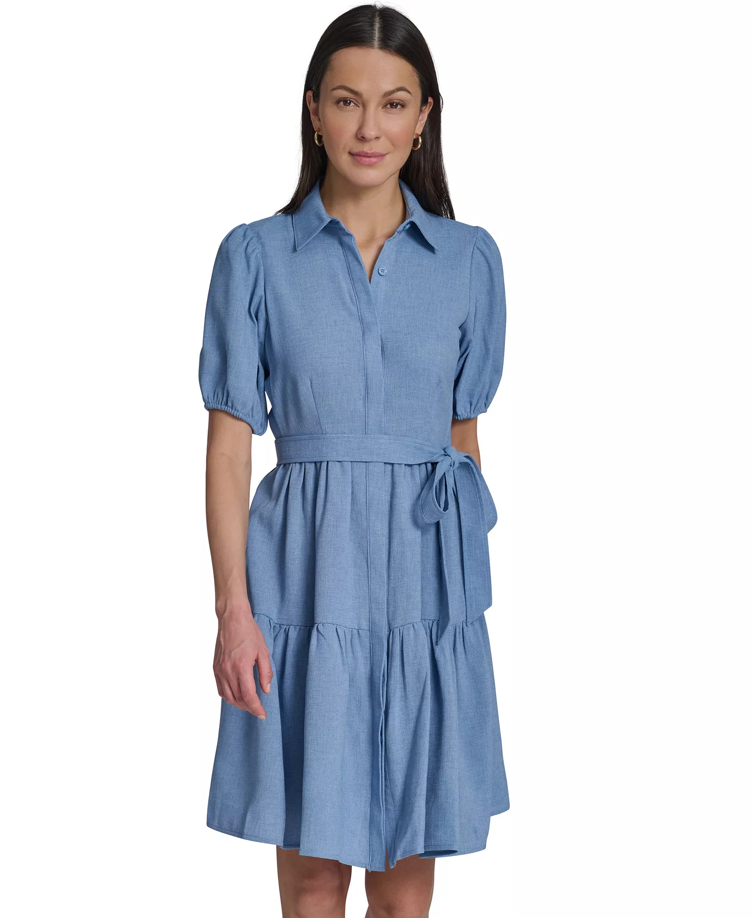 Women's Puff-Sleeve Collared Shirtdress - BAYOU - 10