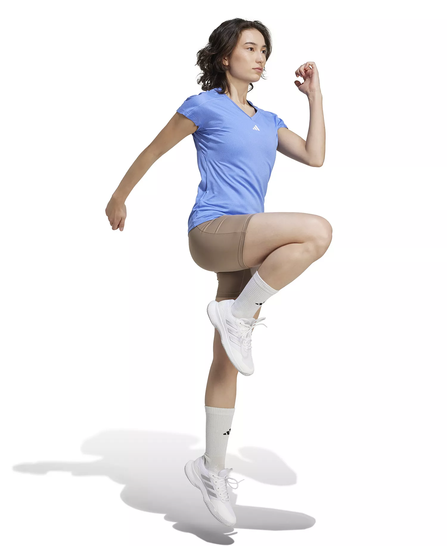 Women's Training Moisture-Wicking Logo V-Neck T-Shirt - Blue Fusion - L