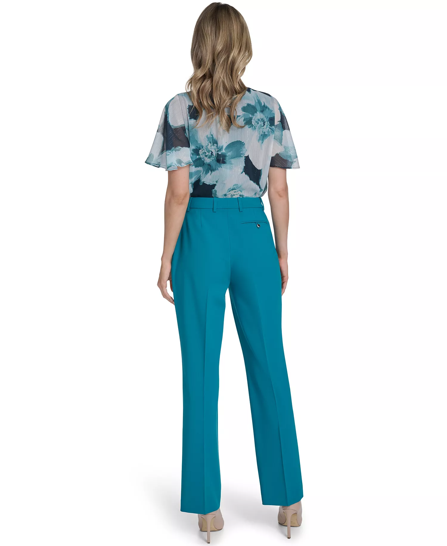 Women's Modern Straight Fit Pants - Petrol - 10