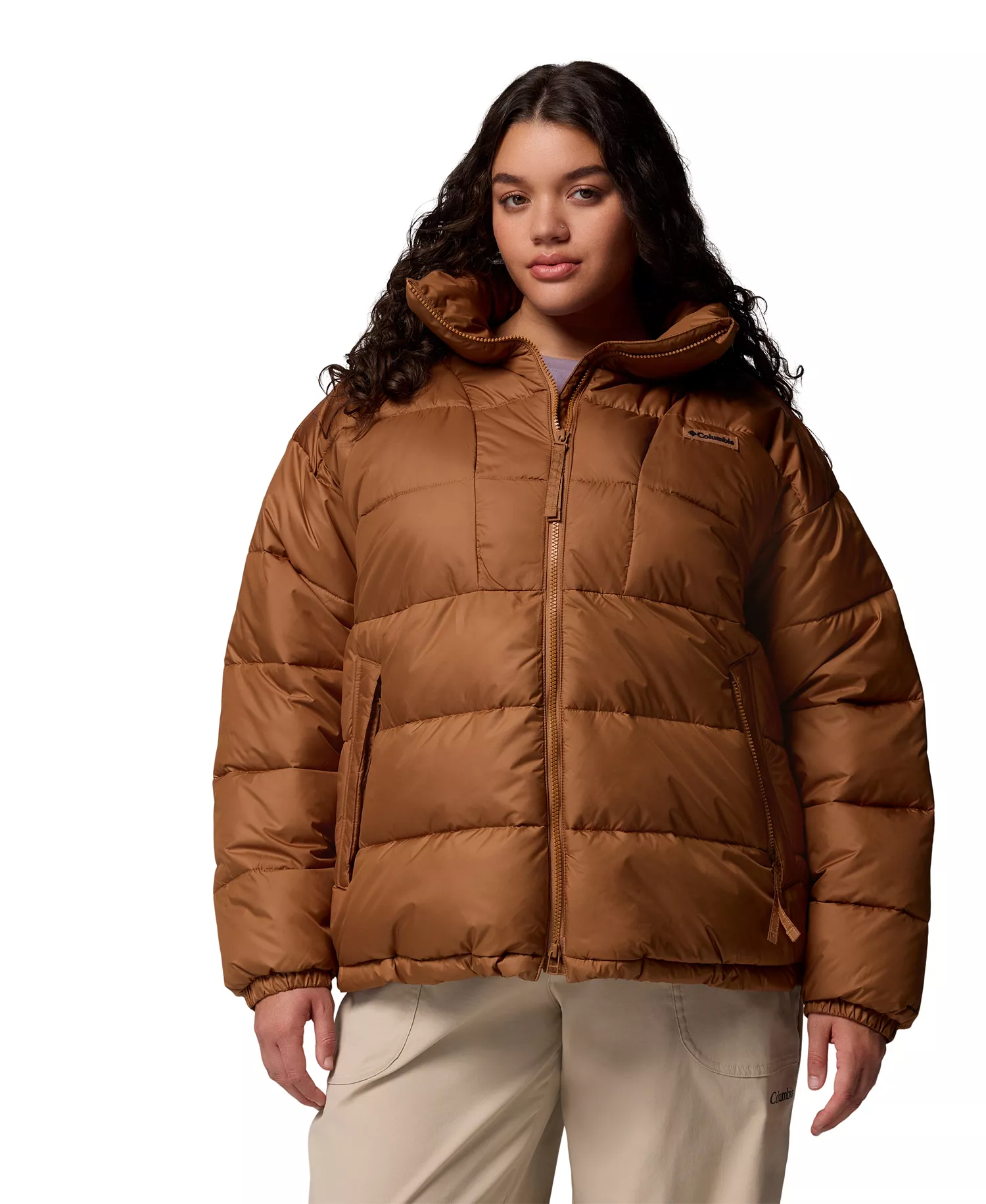 Plus Pike Lake Puffer Jacket - Camel Brown - 2X