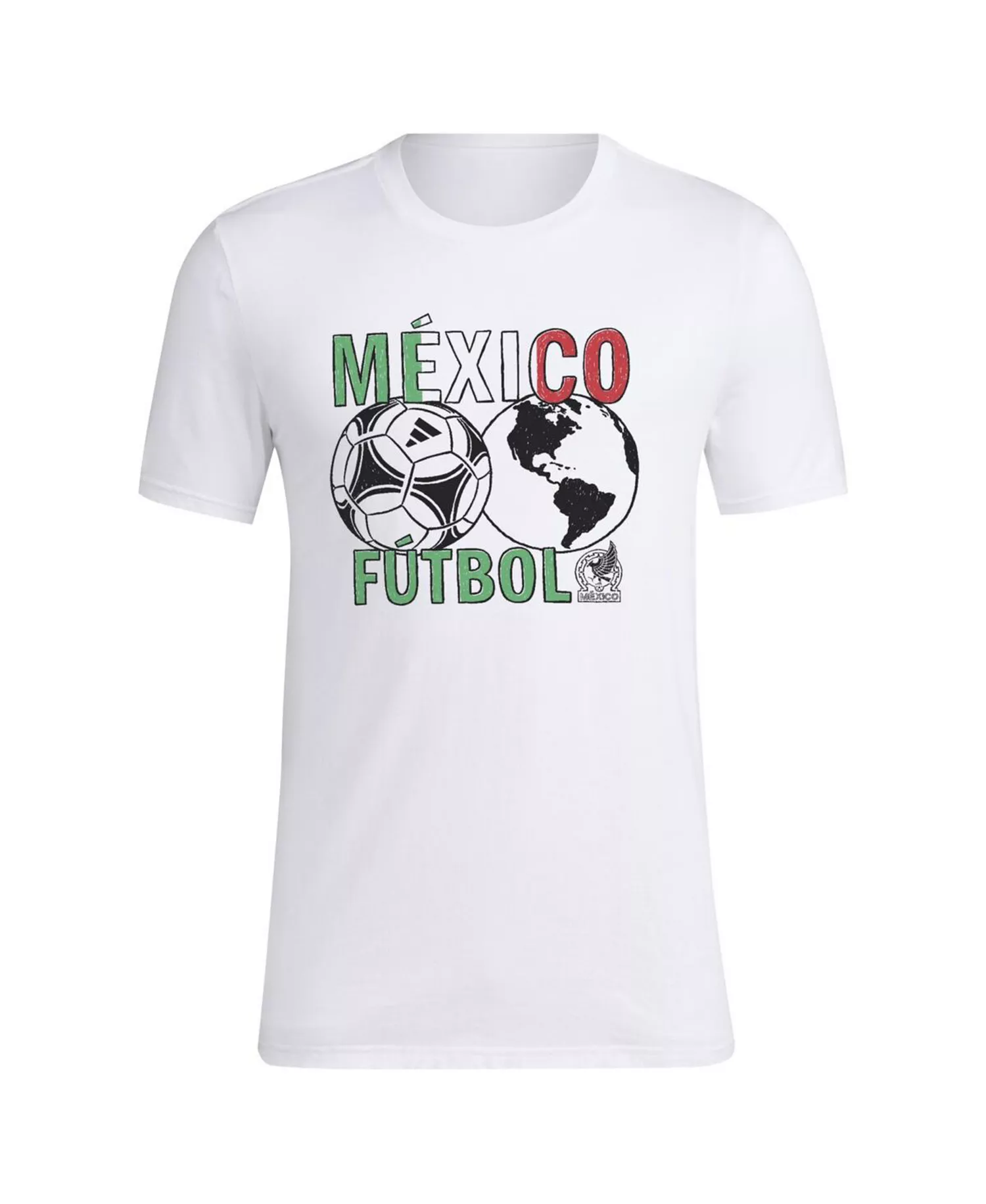 Men's White Mexico National Team Around the World T-Shirt - White - 3XL
