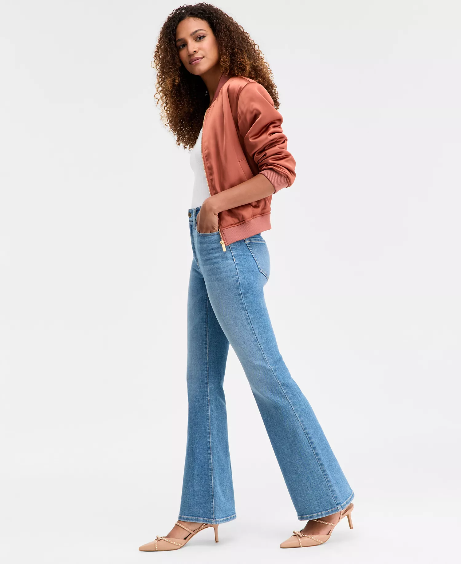 Women's High-Rise Flare-Leg Jeans, Macy's Exclusive - Crosby - 0P