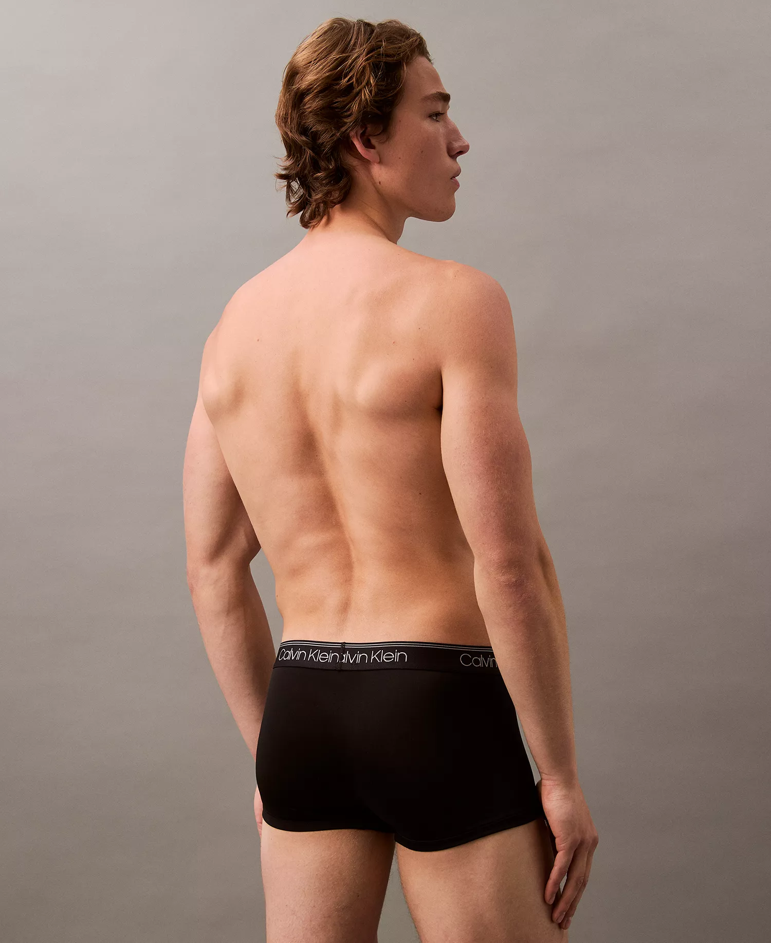 Men's 3-Pack Microfiber Stretch Low-Rise Trunk Underwear - Black - M