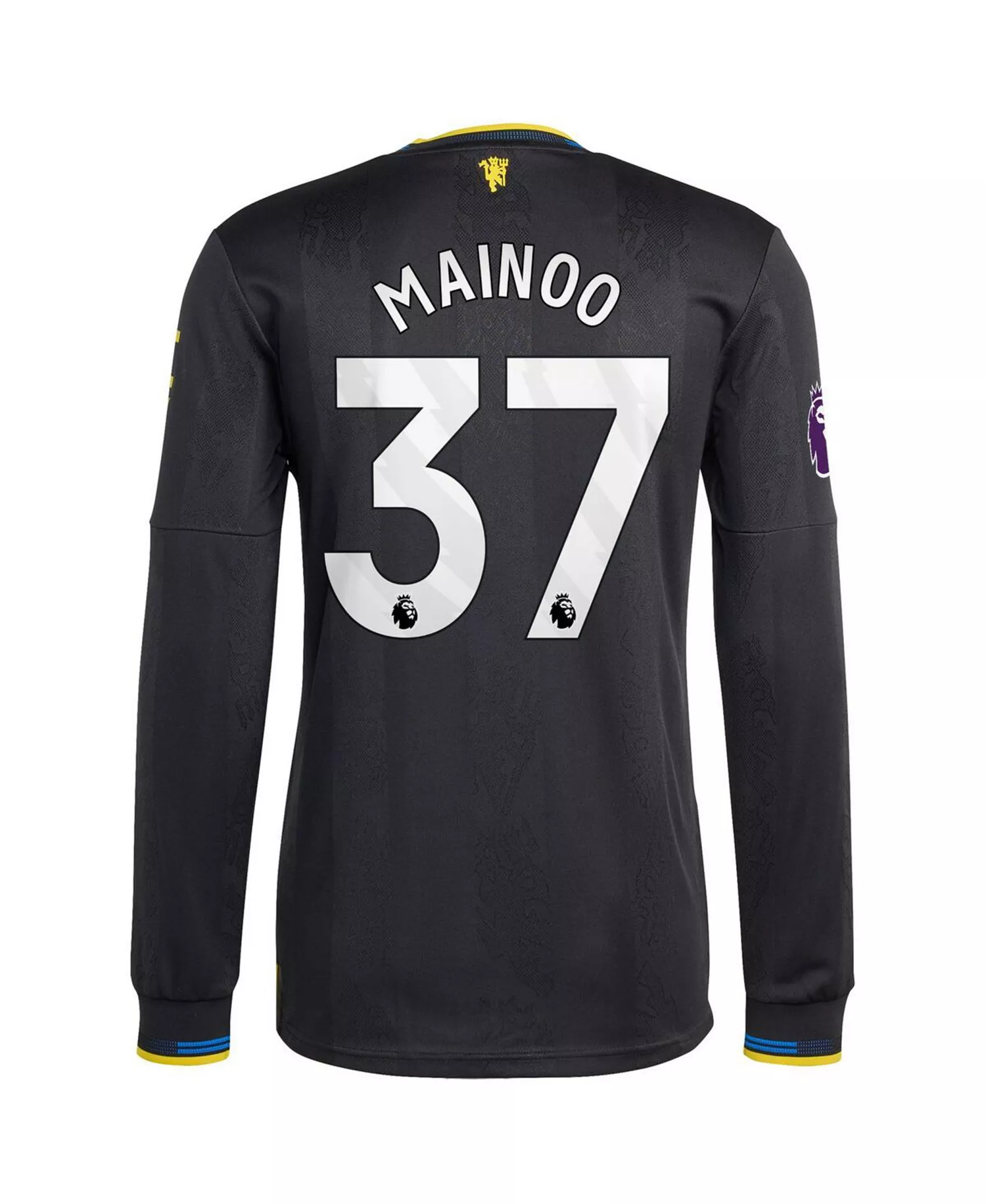 Men's Kobbie Mainoo Black Manchester United 2025/26 Third Authentic Long Sleeve Player Jersey - Black - 2XL