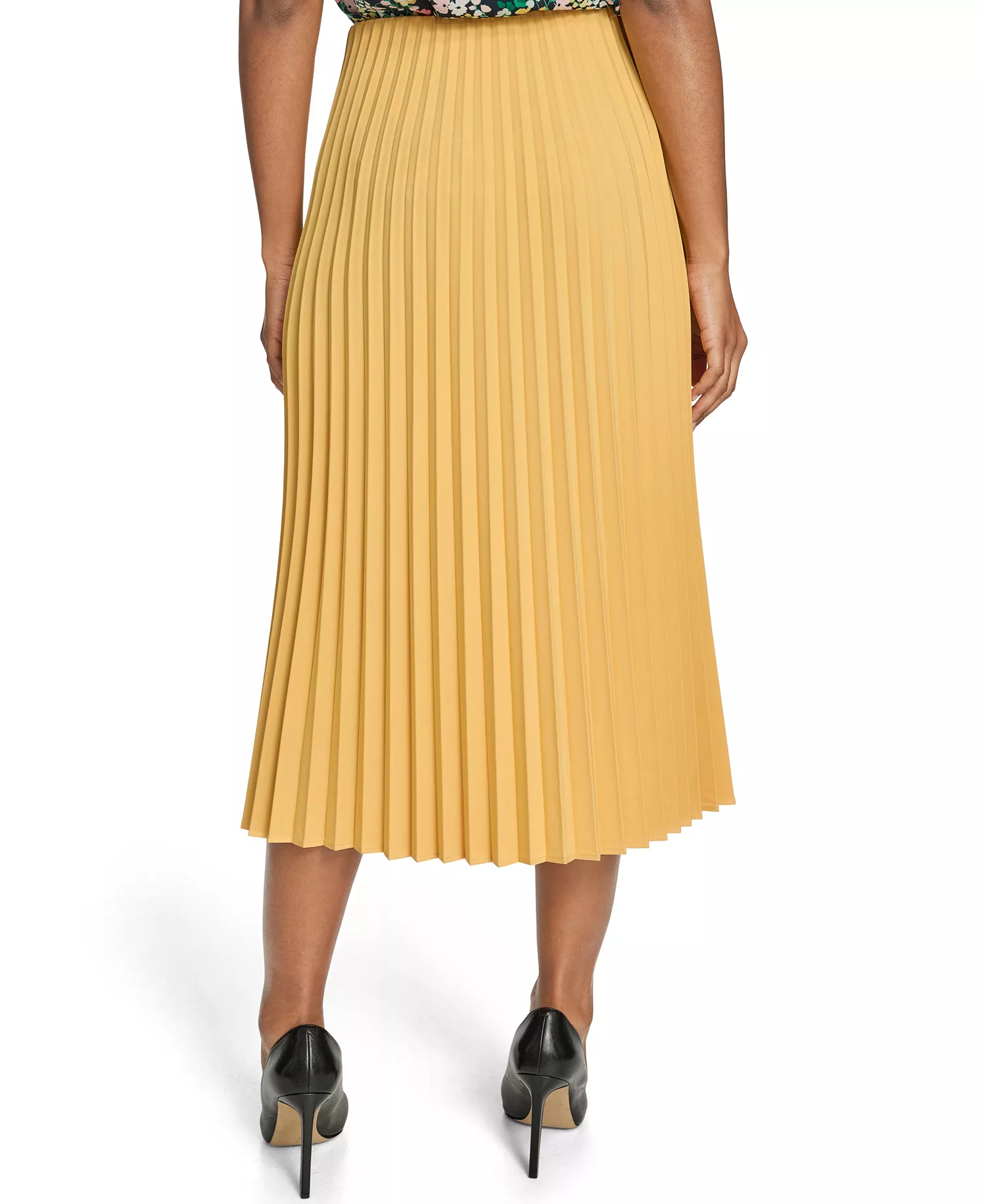 Women's Pleated Pull-On Skirt - Deep Maize - L