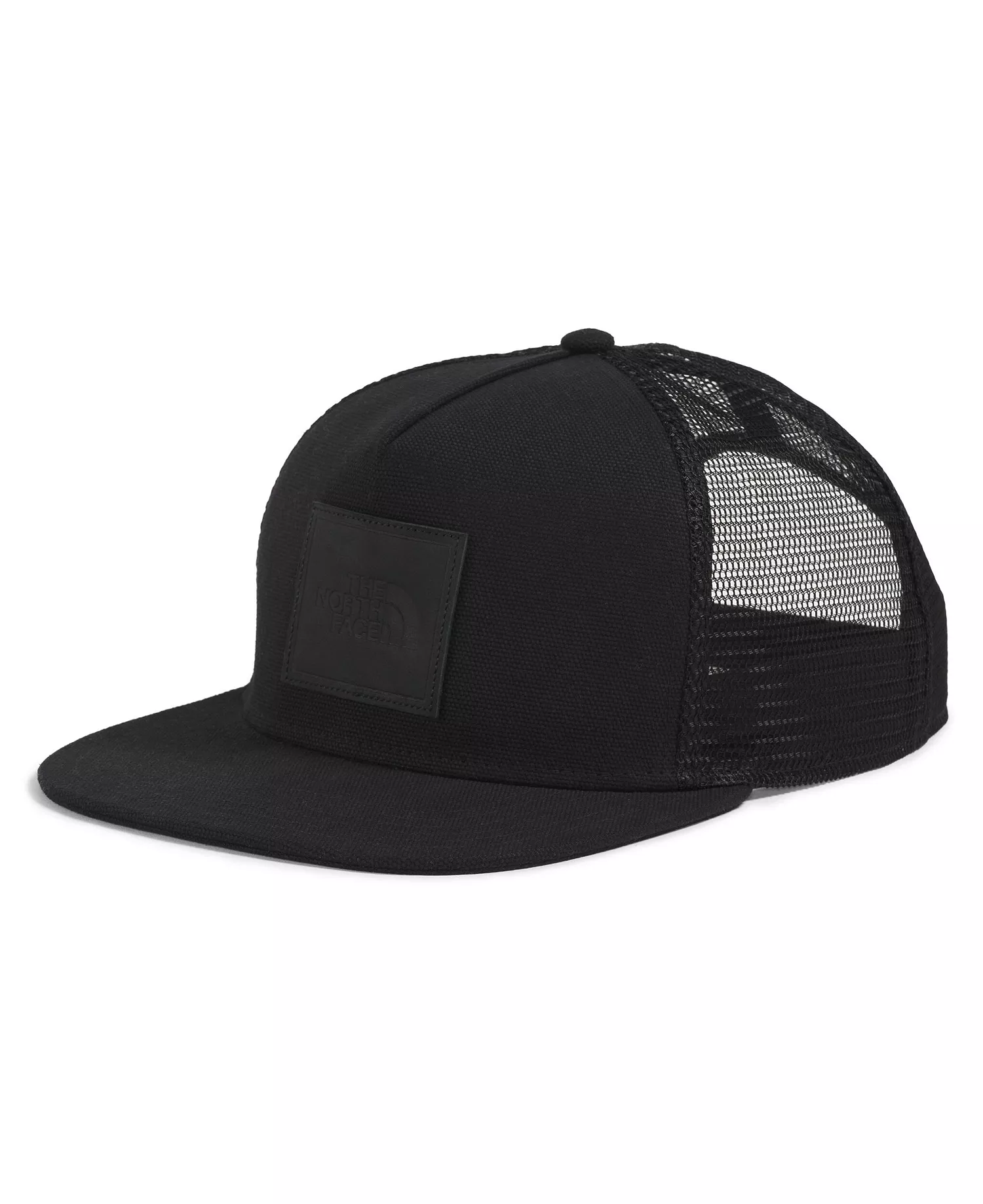 Men's Half Dome Trucker Hat - Black, Leather patch - OS