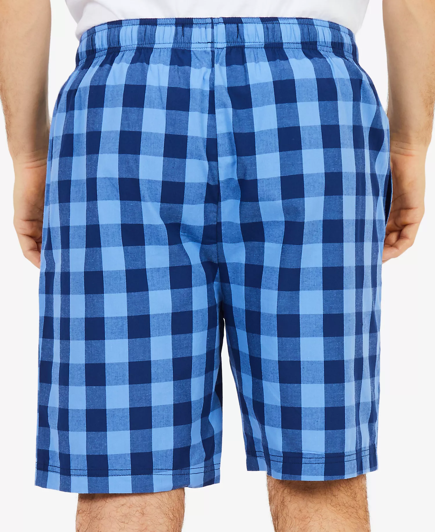 Men's Buffalo Plaid Pajama Shorts - Navy - M