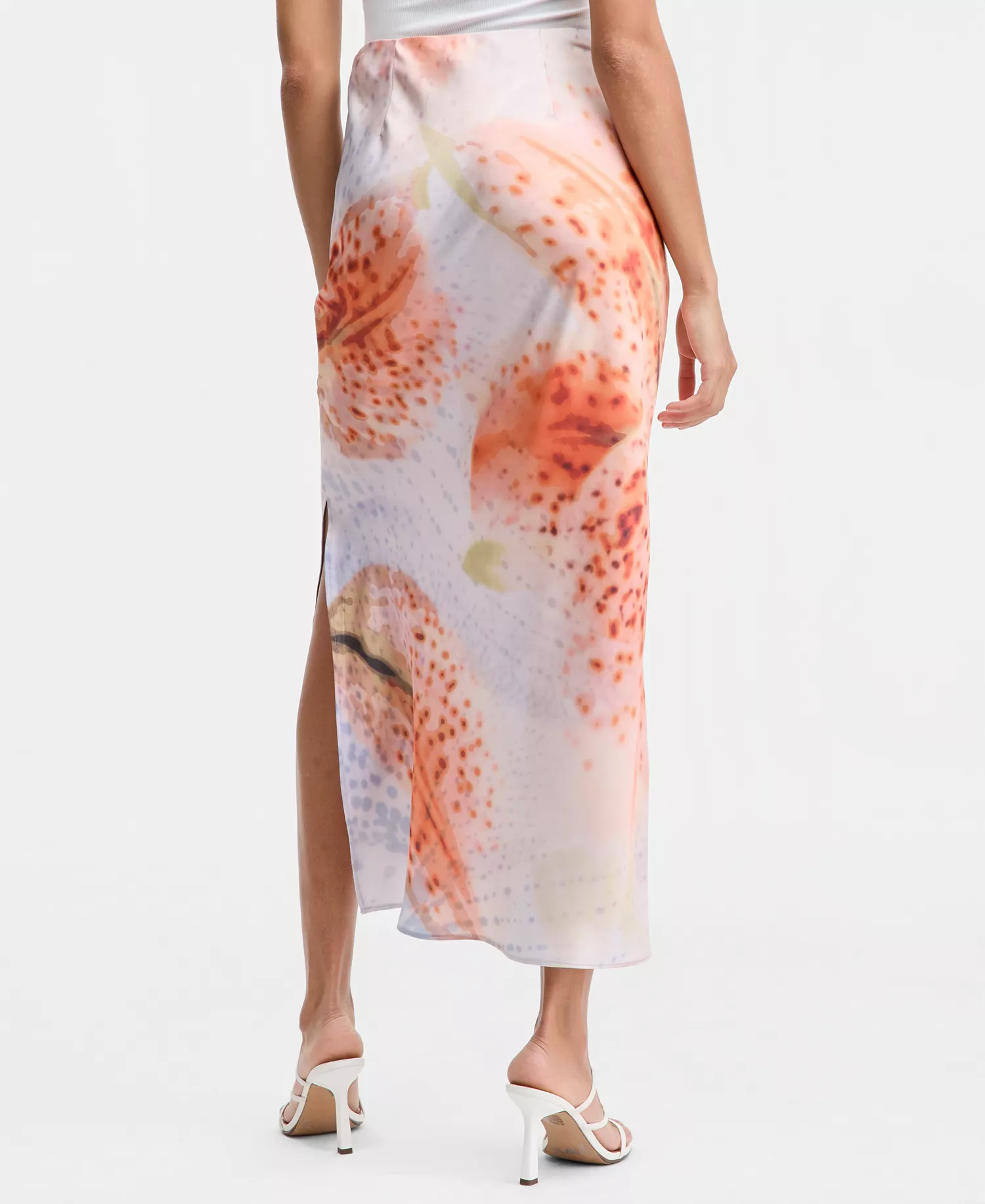 Women's Satin Pencil Skirt, Macy's Exclusive - Floral Blur - L