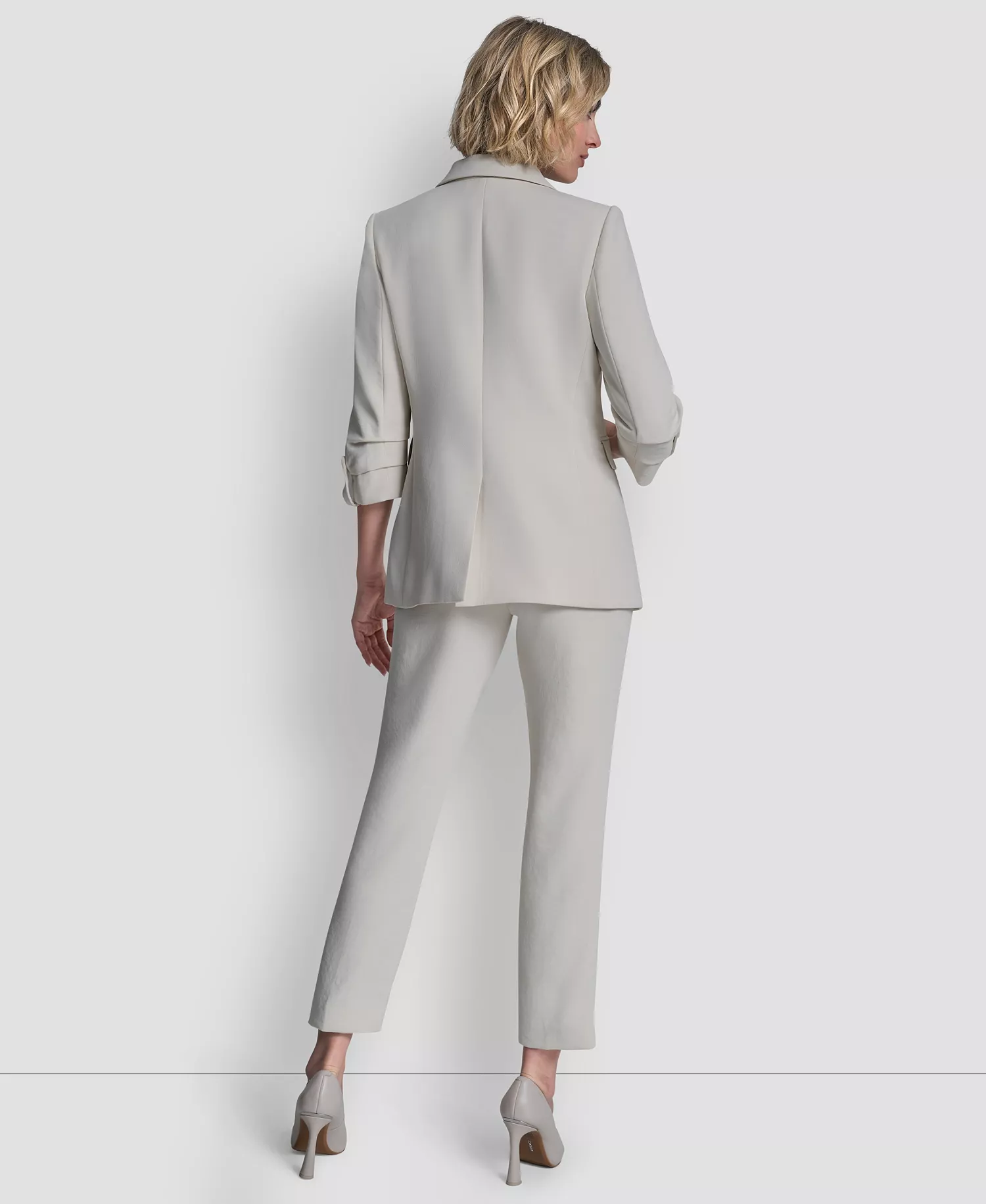 Women's Notch Collar One-Button Jacket - Ecru - 10