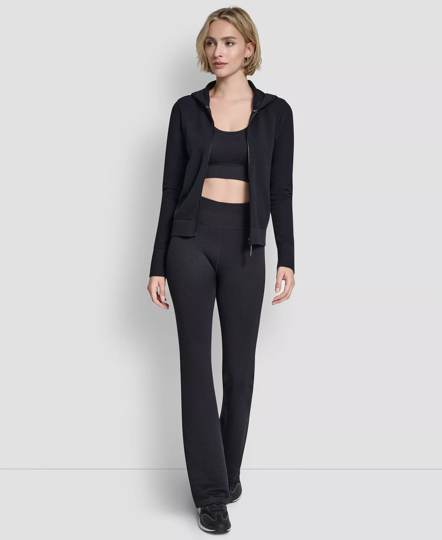 Women's Long-Sleeve Hoodie Jacket - Black - L