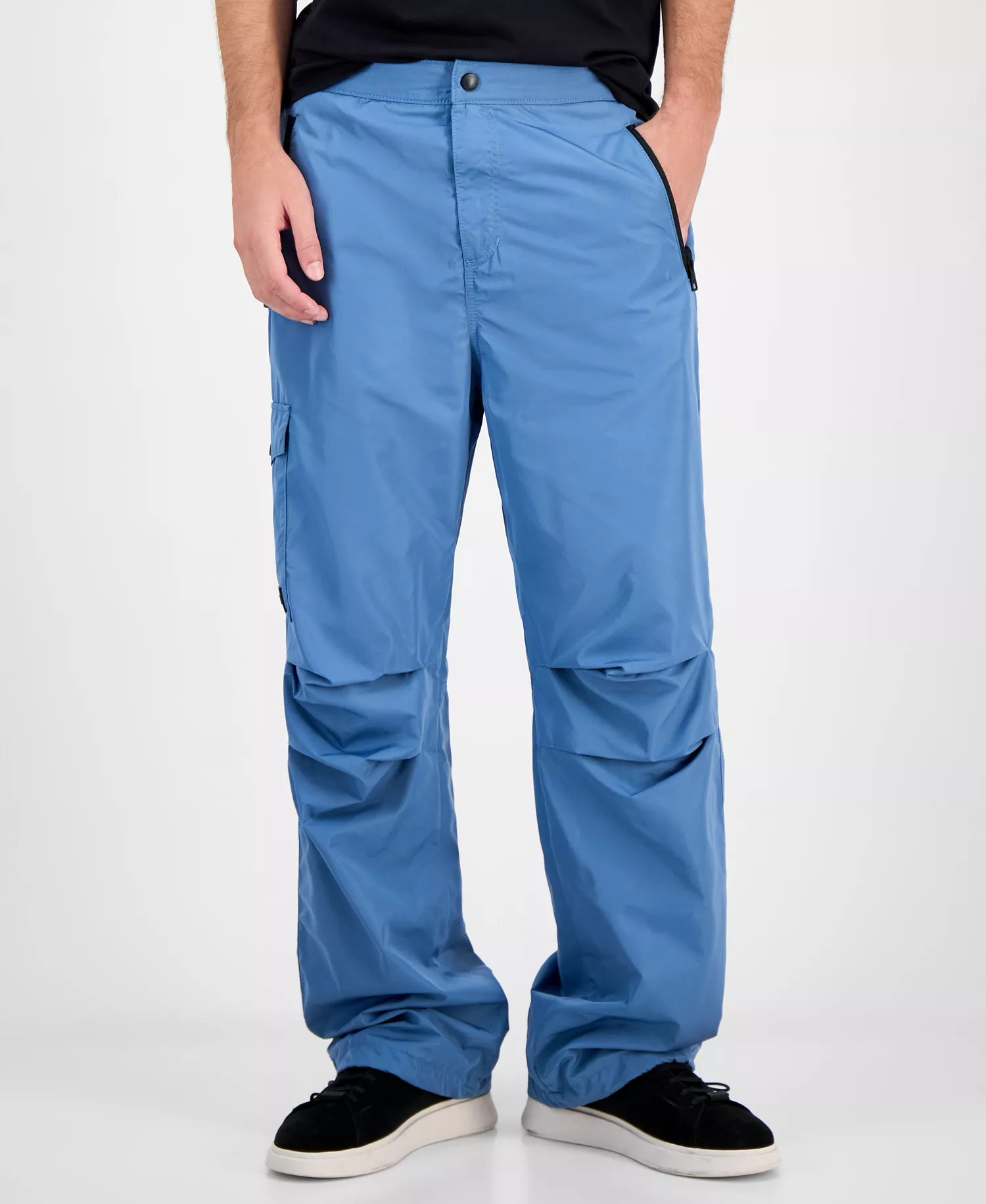 Gokla Straight Fit Pleated-Knee Pants - Open blue - 2XL