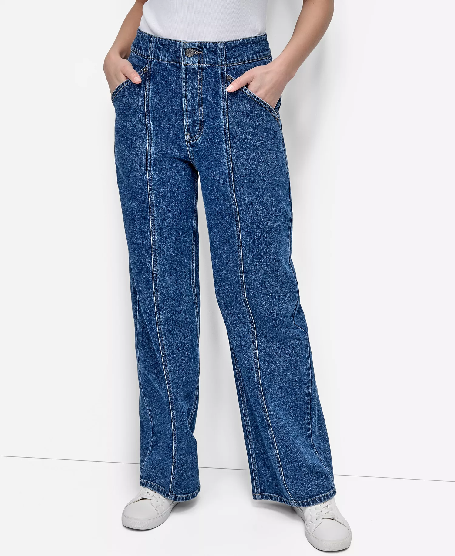 Women's High Rise Wide Leg Cargo Jeans - Moore - 24