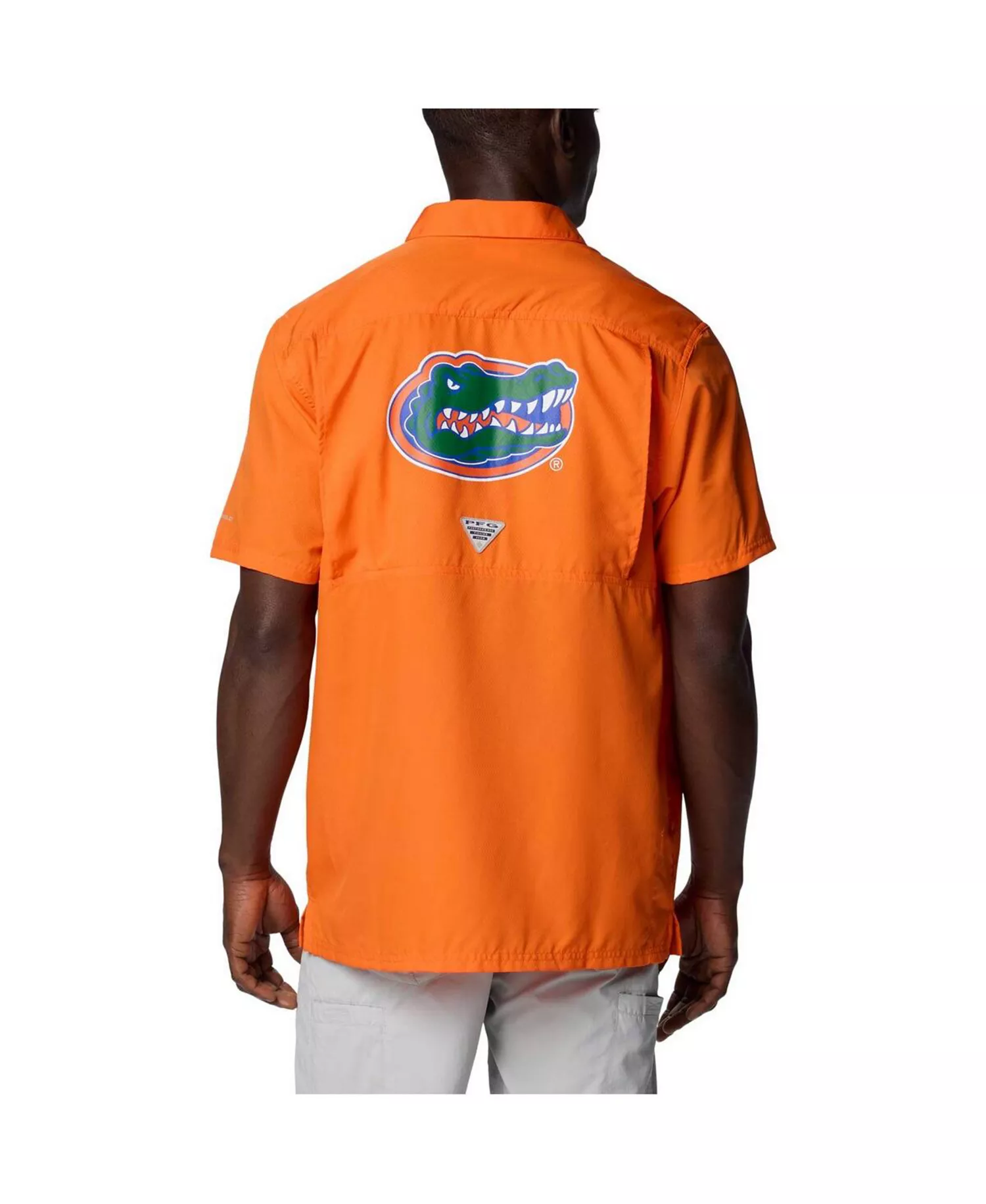 Men's Orange Florida Gators PFG Slack Tide Omni-Shade Button-Up Camp Shirt - Orange - L
