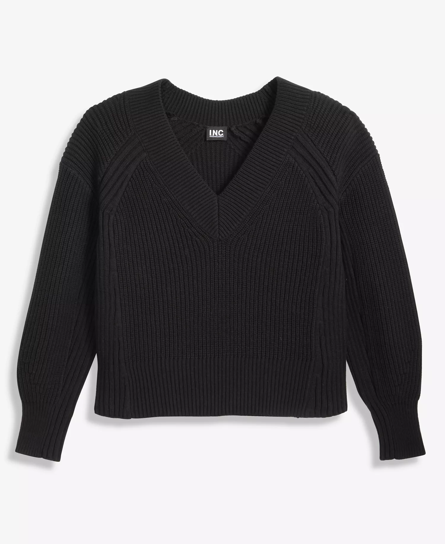 Women's Directional Ribbed Sweater, Macy's Exclusive - Deep Black - XL