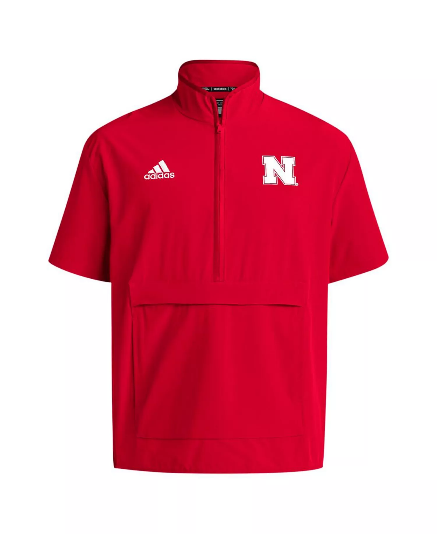 Men's Scarlet Nebraska Huskers Coaches Sideline Half-Zip Short Sleeve Jacket - Scarlet - M