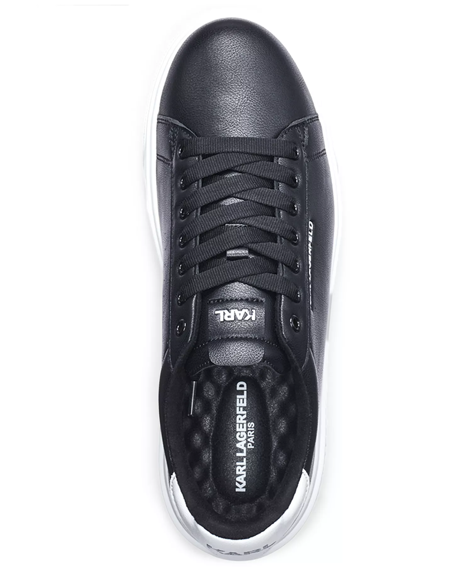 Men's Logo Plain-Toe Sneakers - Black - 10