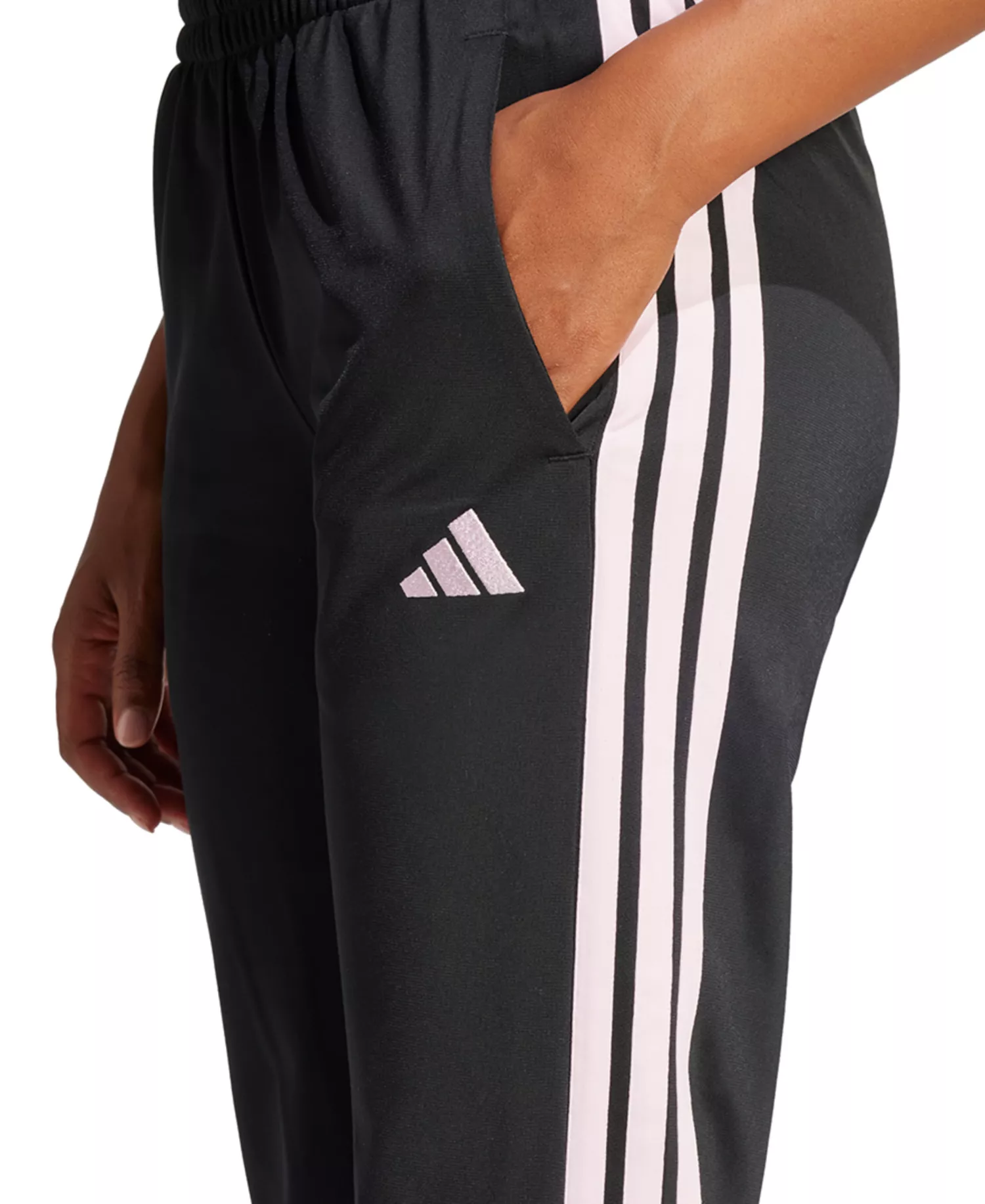 Women's Tricot 3-Stripes Track Pants - Black/Clear Pink - 2XL
