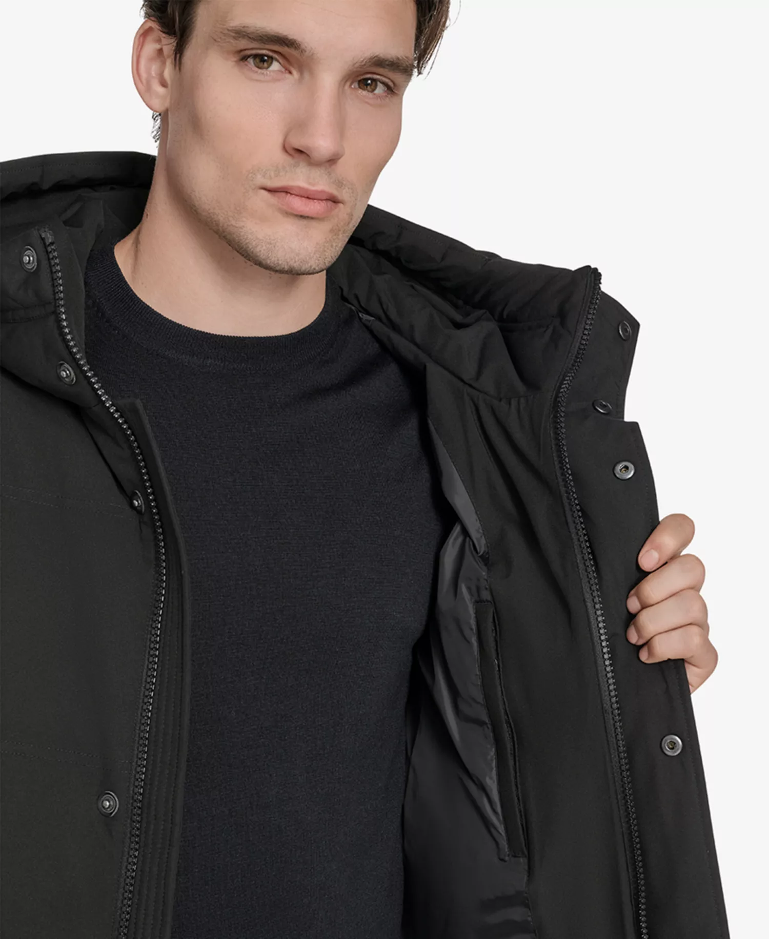 Men's Rummel Core Hooded Stadium Coat - Black - S