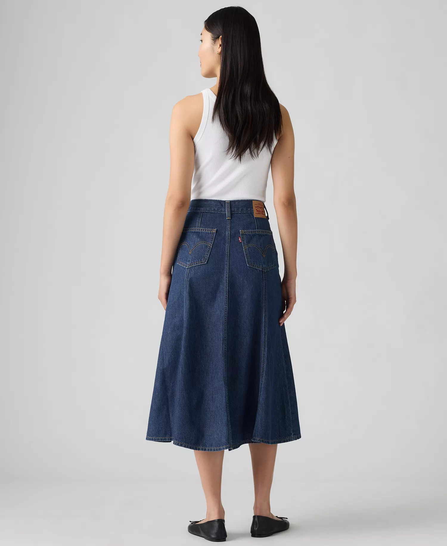 Women's Fit and Flare High Rise Skirt - Blue - 24