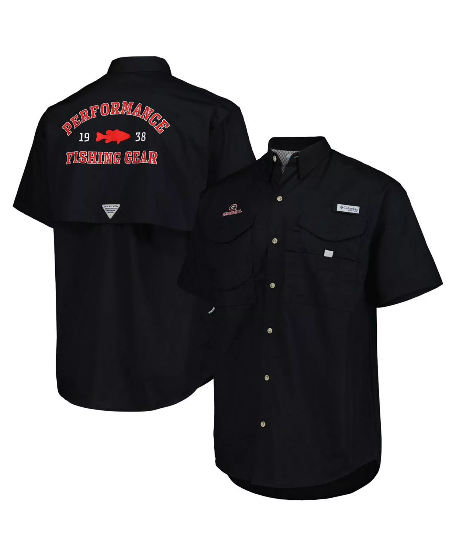 Men's Black Georgia Bulldogs Bonehead Button-Up Shirt - Black - L