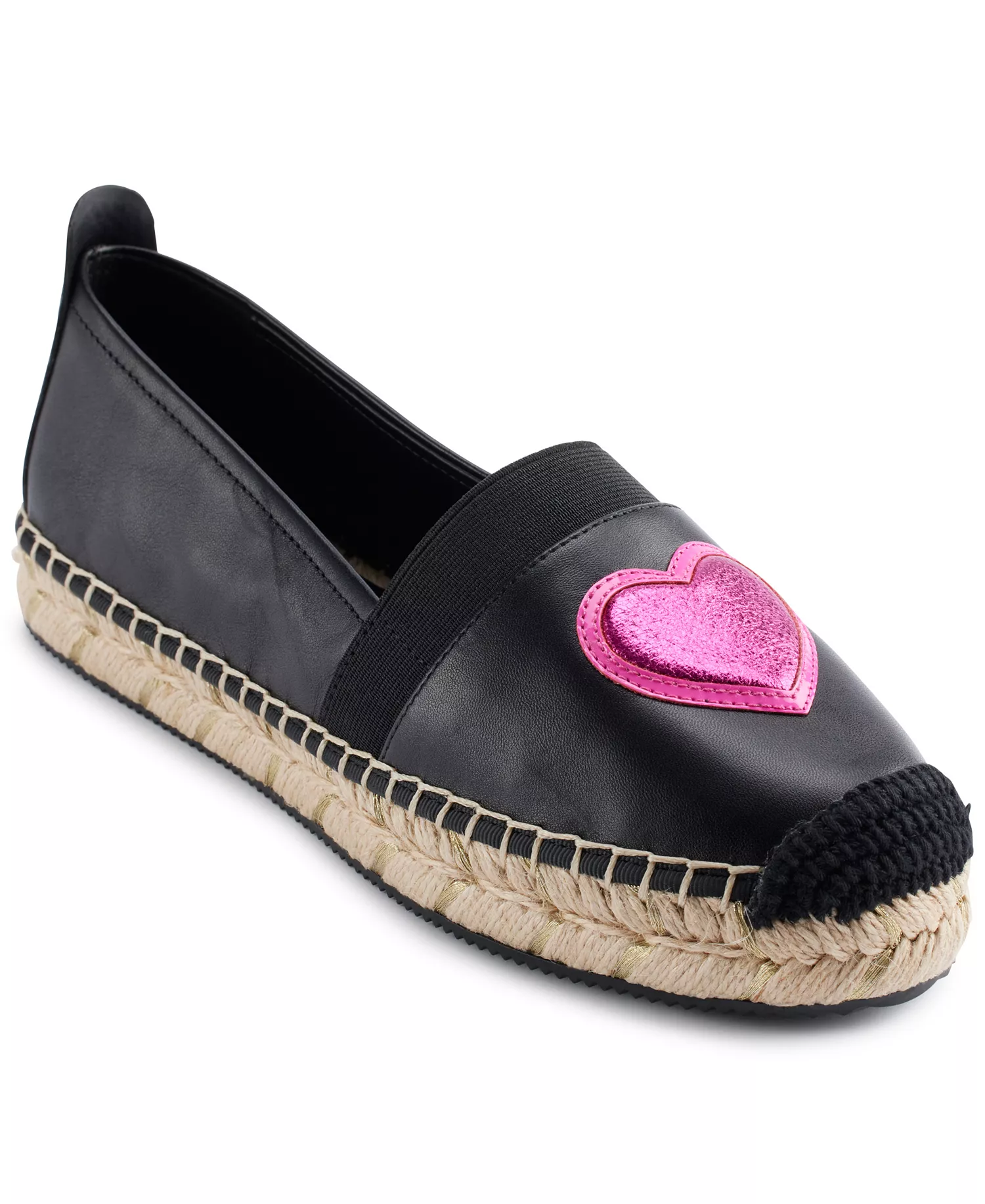 Women's Manika Heart Patch Espadrille Flats - Black - 10M