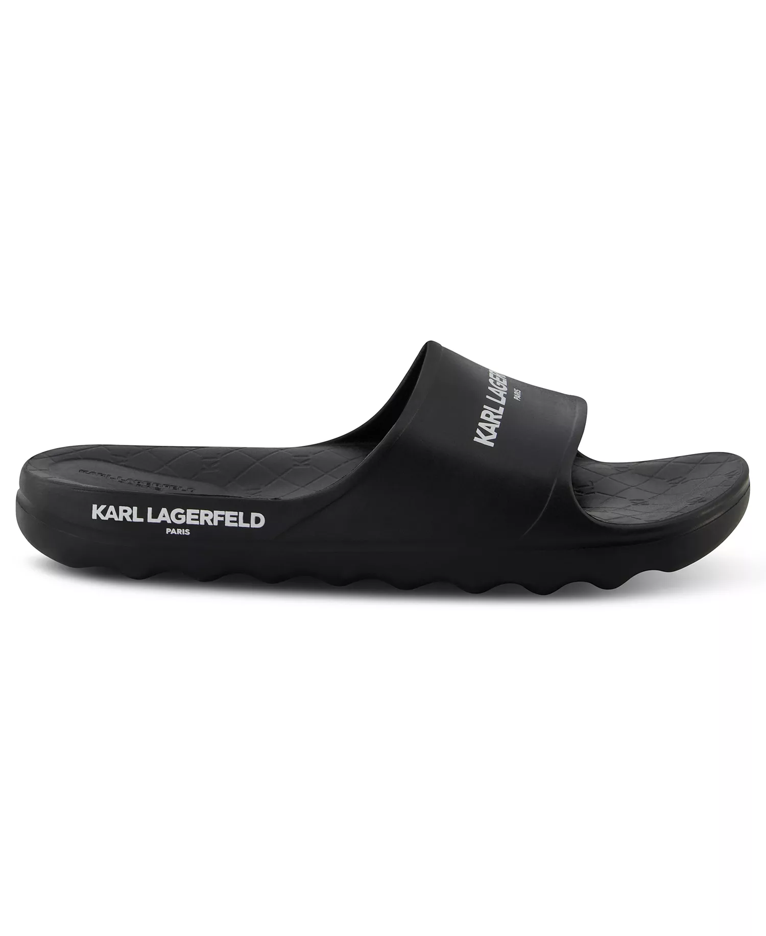 Men's Karl Logo Print Slides - Black - 7M