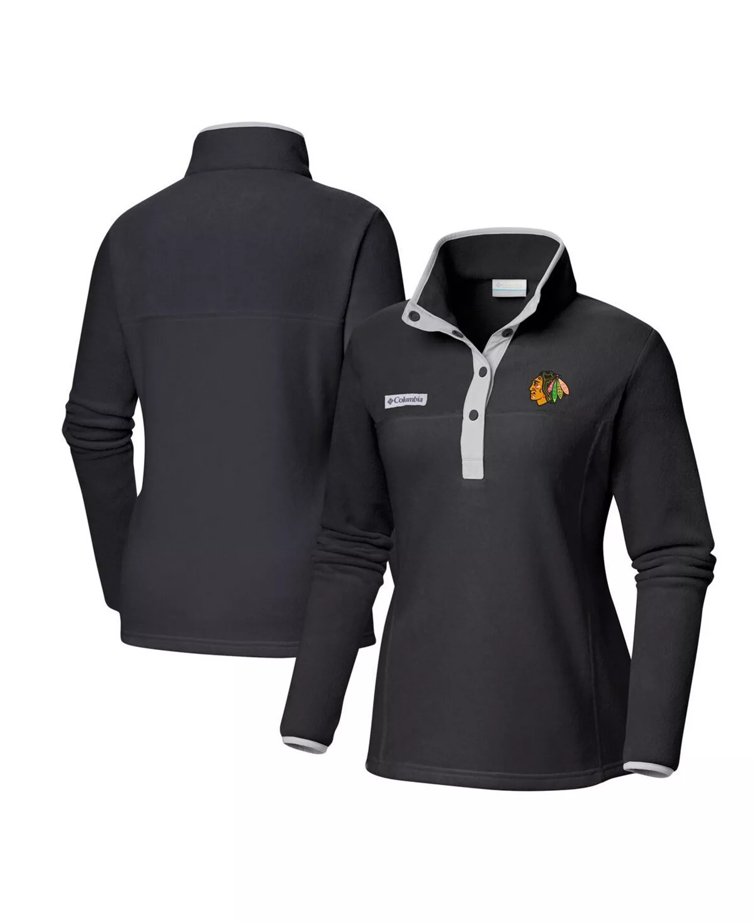 Women's Black Chicago Blackhawks Benton Springs Half-Snap Jacket - Black - S