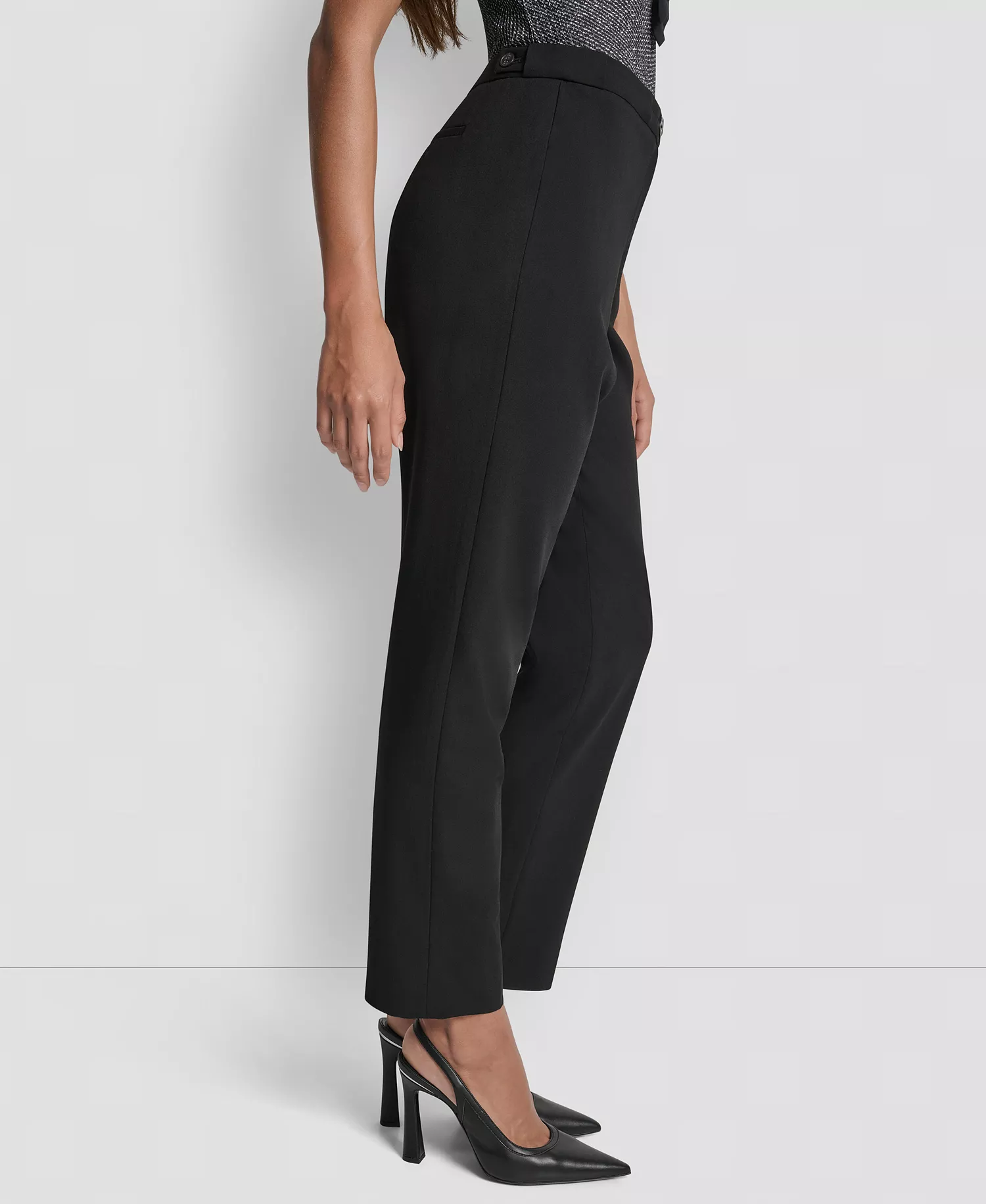 Women's Slim Ankle Trousers   - Black - 10