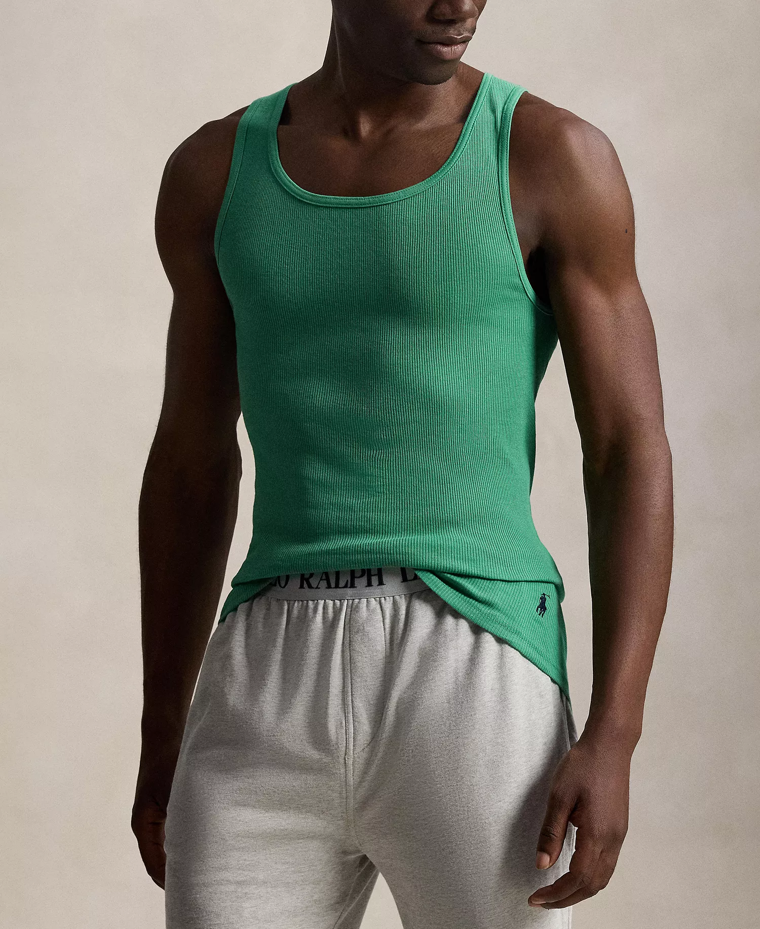 Men's 3-Pack Cotton Classic Tank Tops - White/Raft Green/Office Blue - L