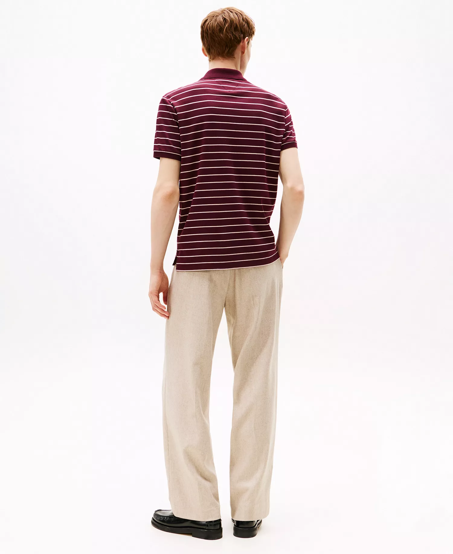 Men's Smooth Touch Liquid Cotton Polo Shirt - Deep Burgundy / Oatmilk Heather - L