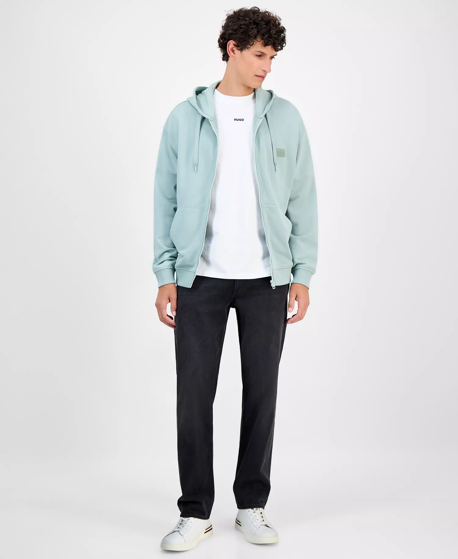 Men's Delastomer Full Zip Hoodie - Light/Pastel Green - 2XL