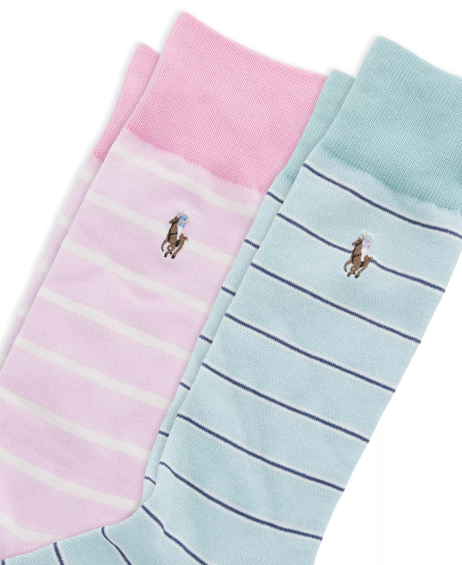 Men's Hyde Park Oxford Stripe Socks, 2-Pack - Light Blue/Pink - 10-13
