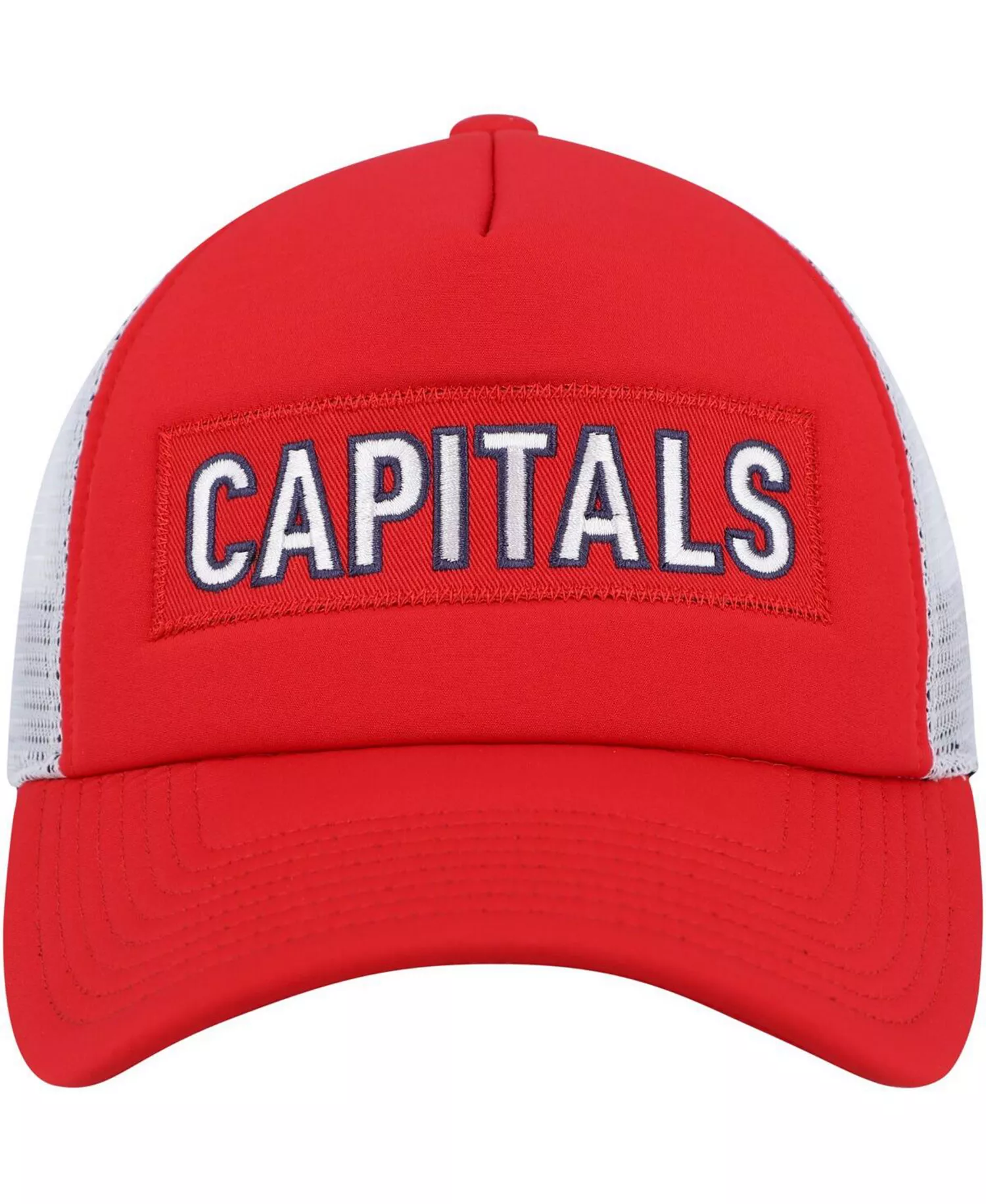 Men's Red, White Washington Capitals Team Plate Trucker Snapback Hat - Red, White - One Size Fits All