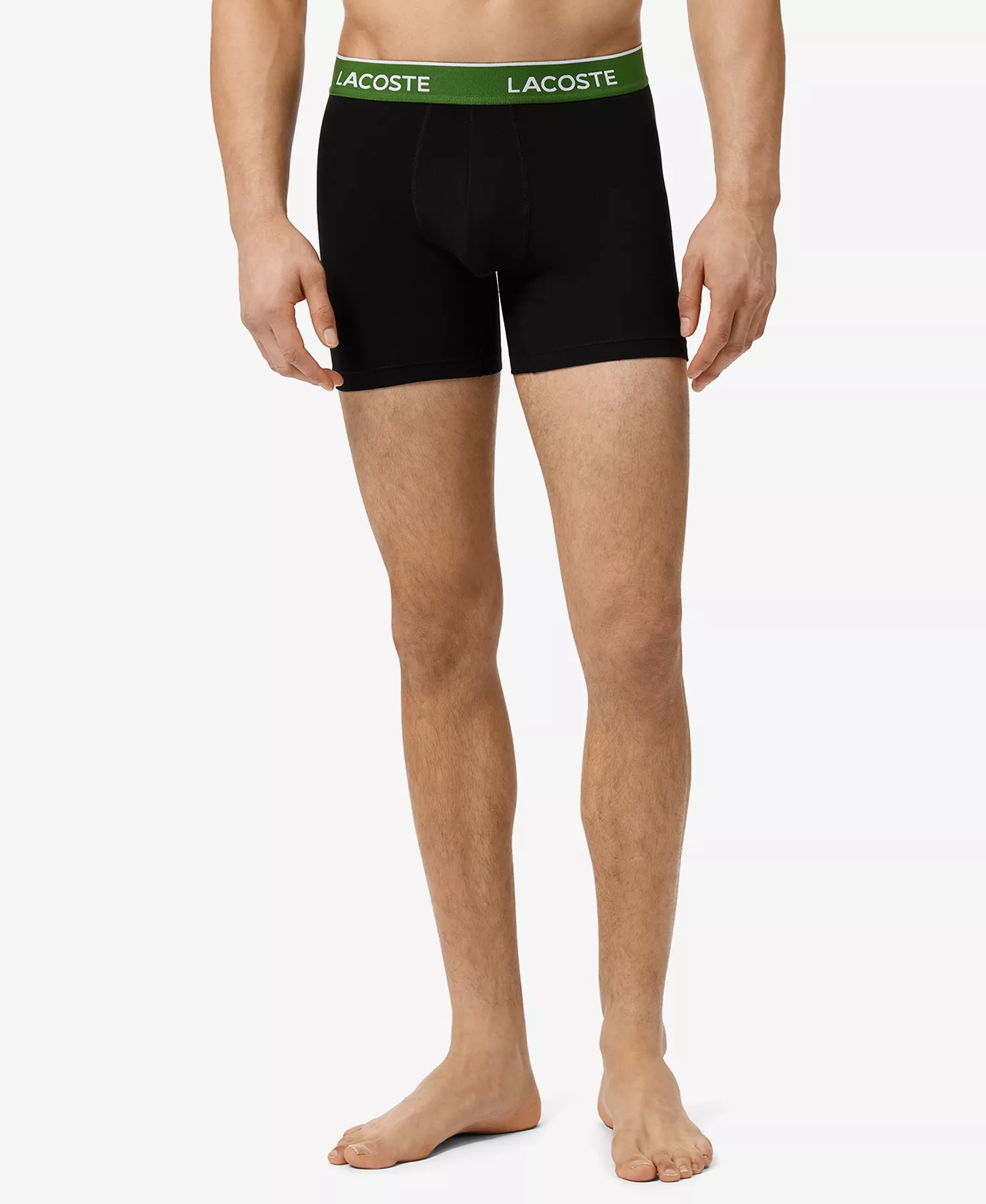 Men's Cotton Stretch Color Waistband Boxer Briefs, 3-Pack - Black/albizia - L
