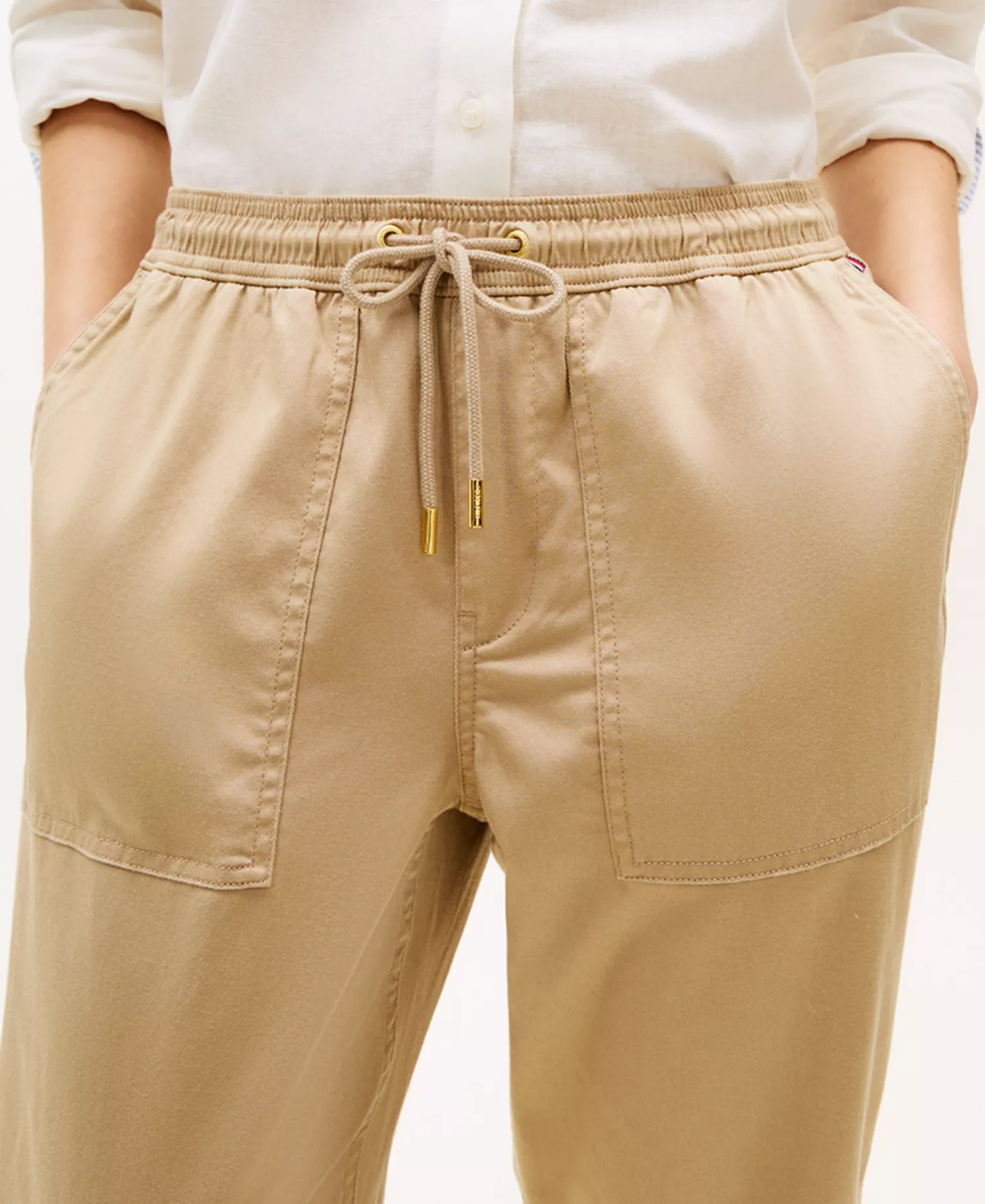 Women's Cargo Pull-On Pants - Beige - L