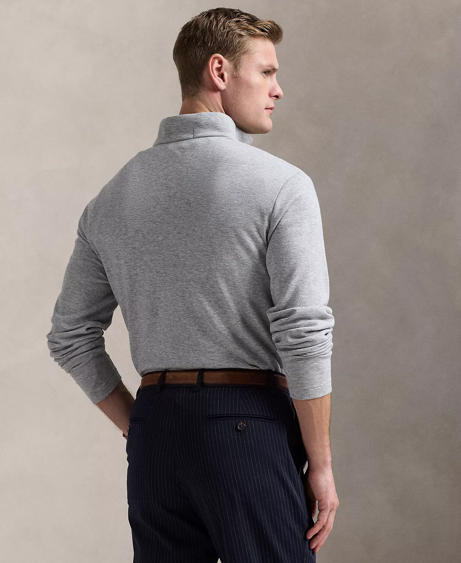 Men's Cotton-Blend Jacquard Pullover Sweatshirt - Andover Heather - 2XL