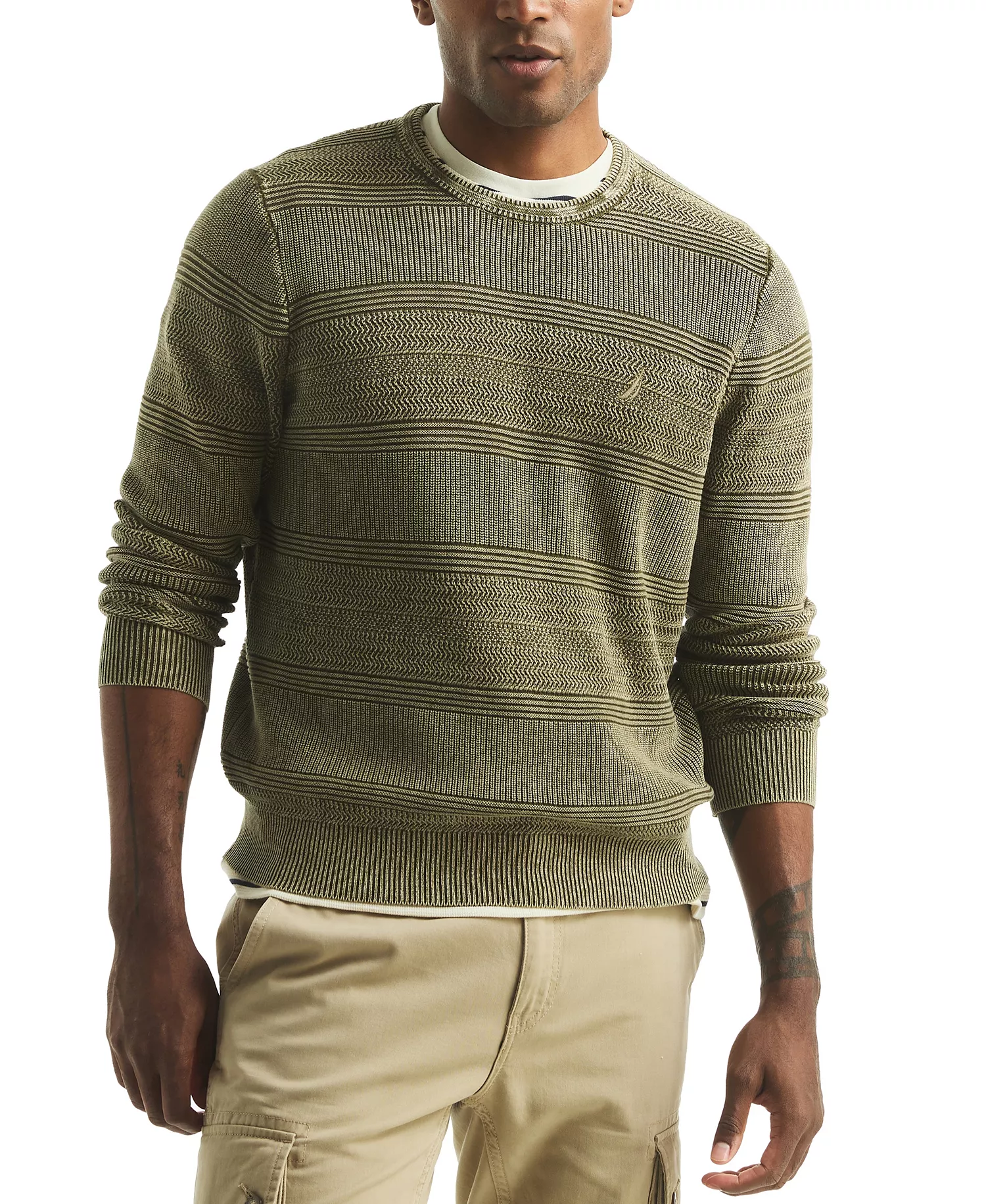 Men's Stonewashed Crewneck Sweater - Combat Olive - 2XL