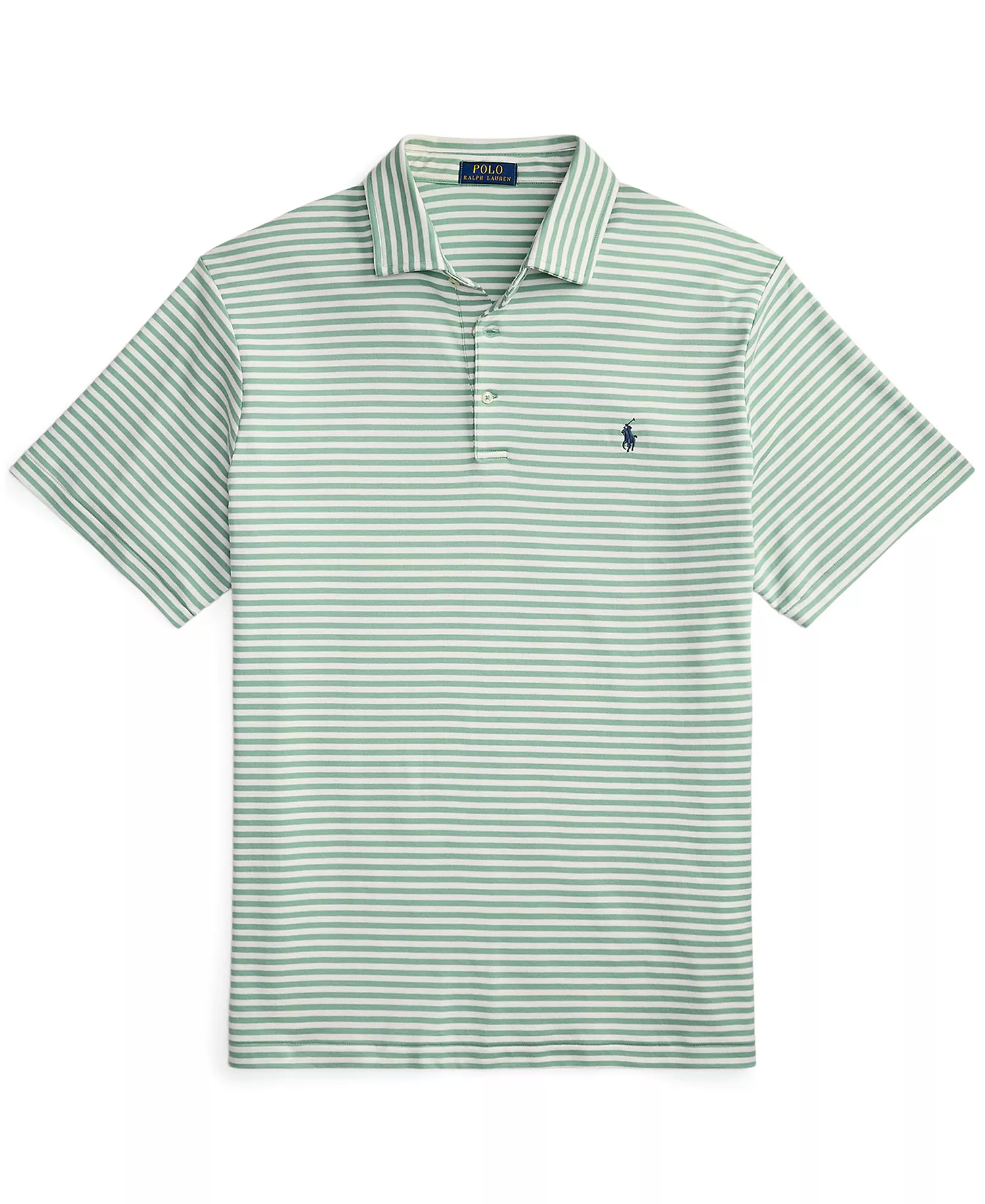 Men's Big & Tall Striped Polo Shirt - Faded Mint/White - 2LT