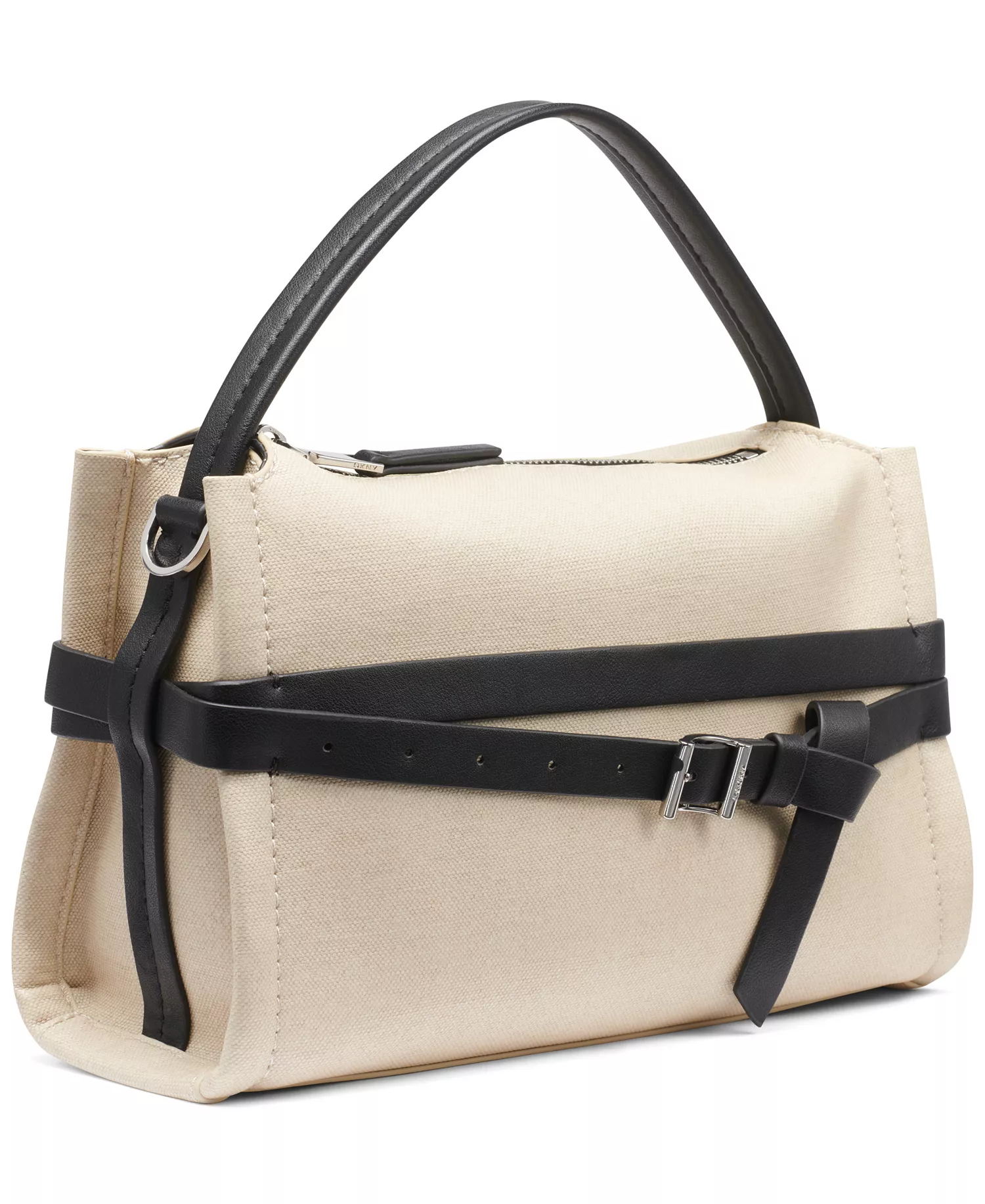 Bridie Silver-Tone Hardware Small Crossbody Bag - Natural/Black - No Size