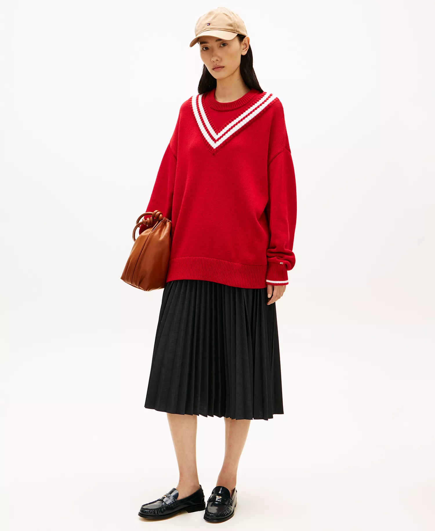 Women's Check Pleated Skirt - Gray - 34