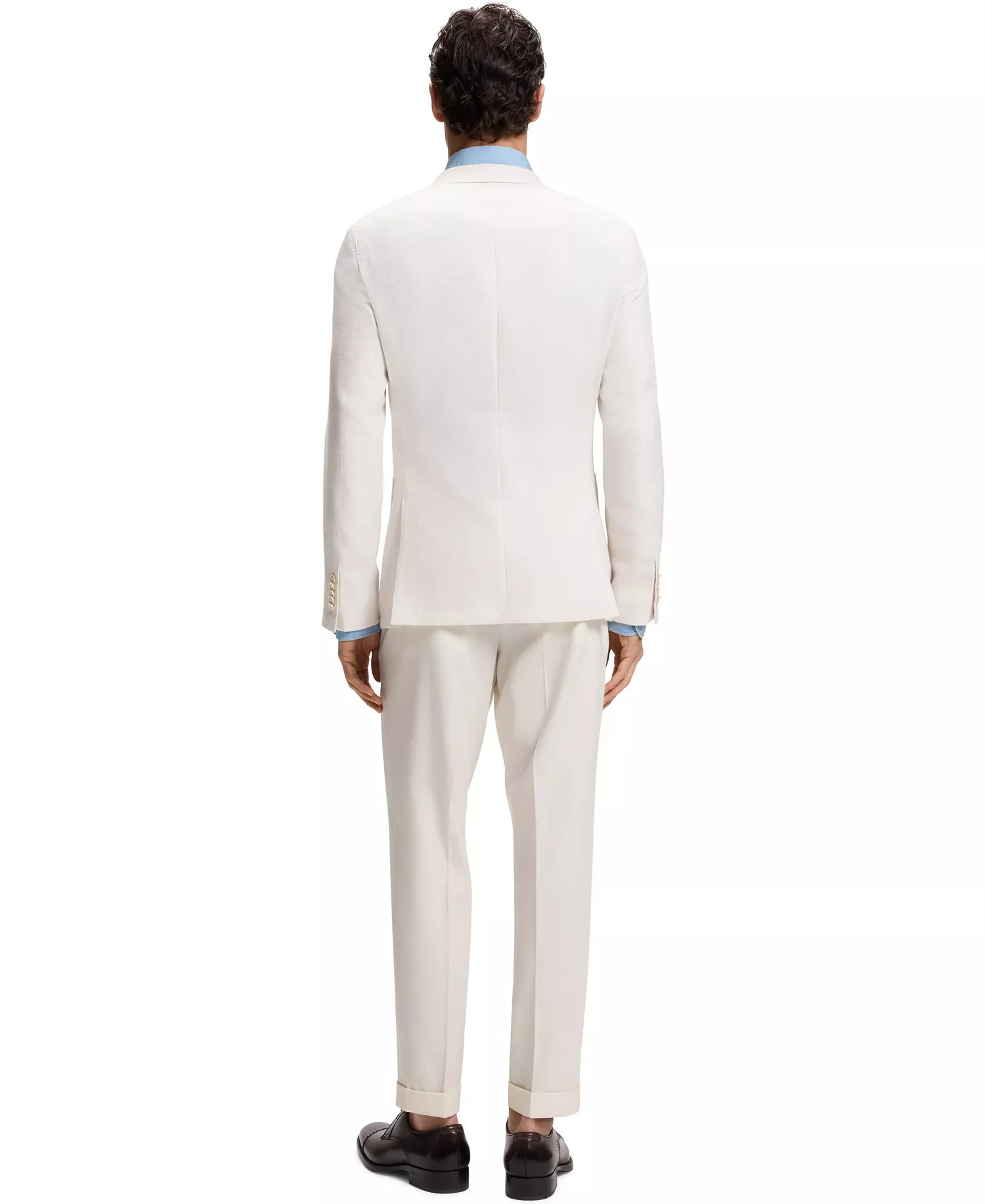 Men's Silk Linen Slim-Fit Blazer - Open White - 38R