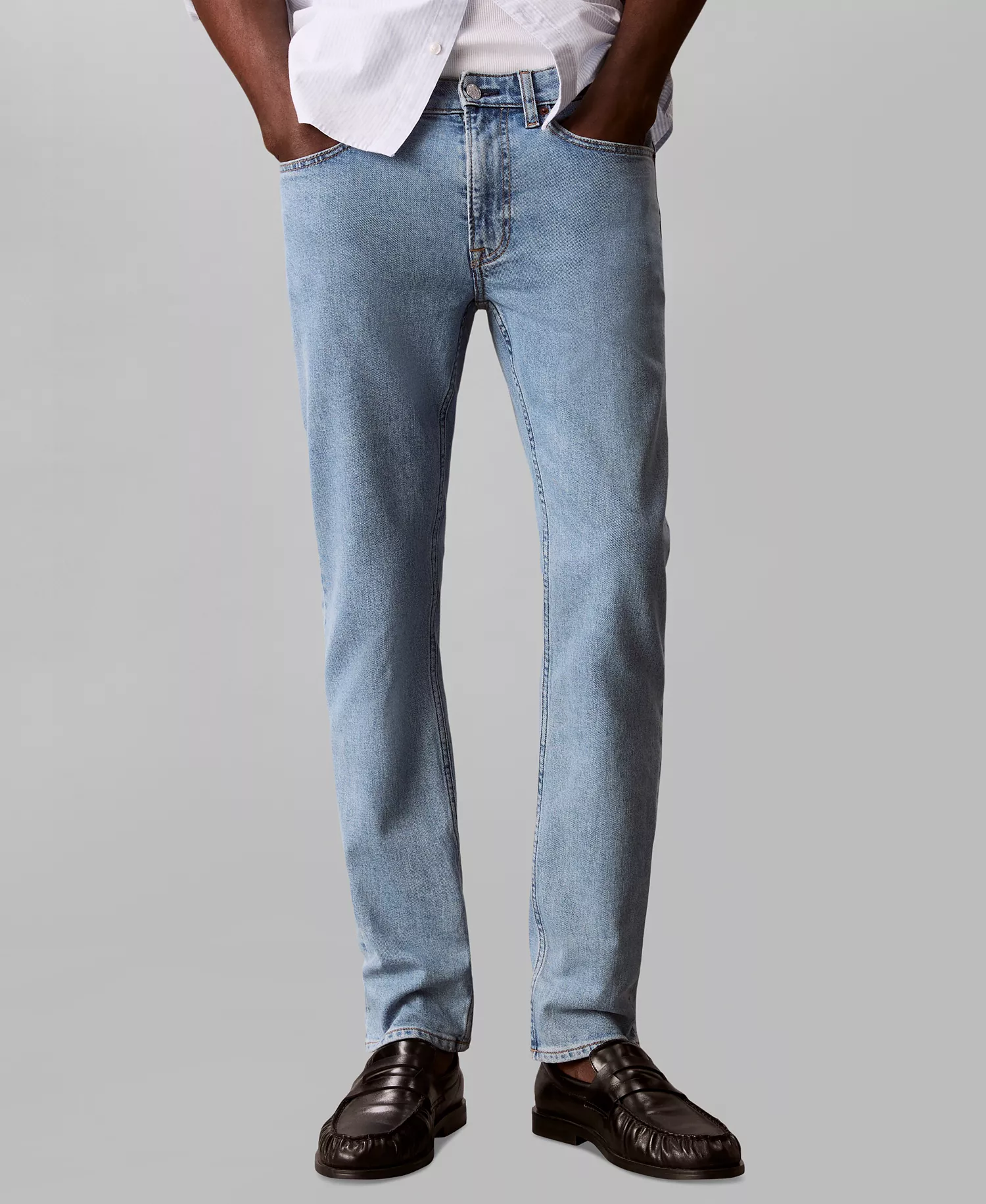 Men's Slim-Fit Stretch Denim Jeans - Adam Light Stone - 29x30