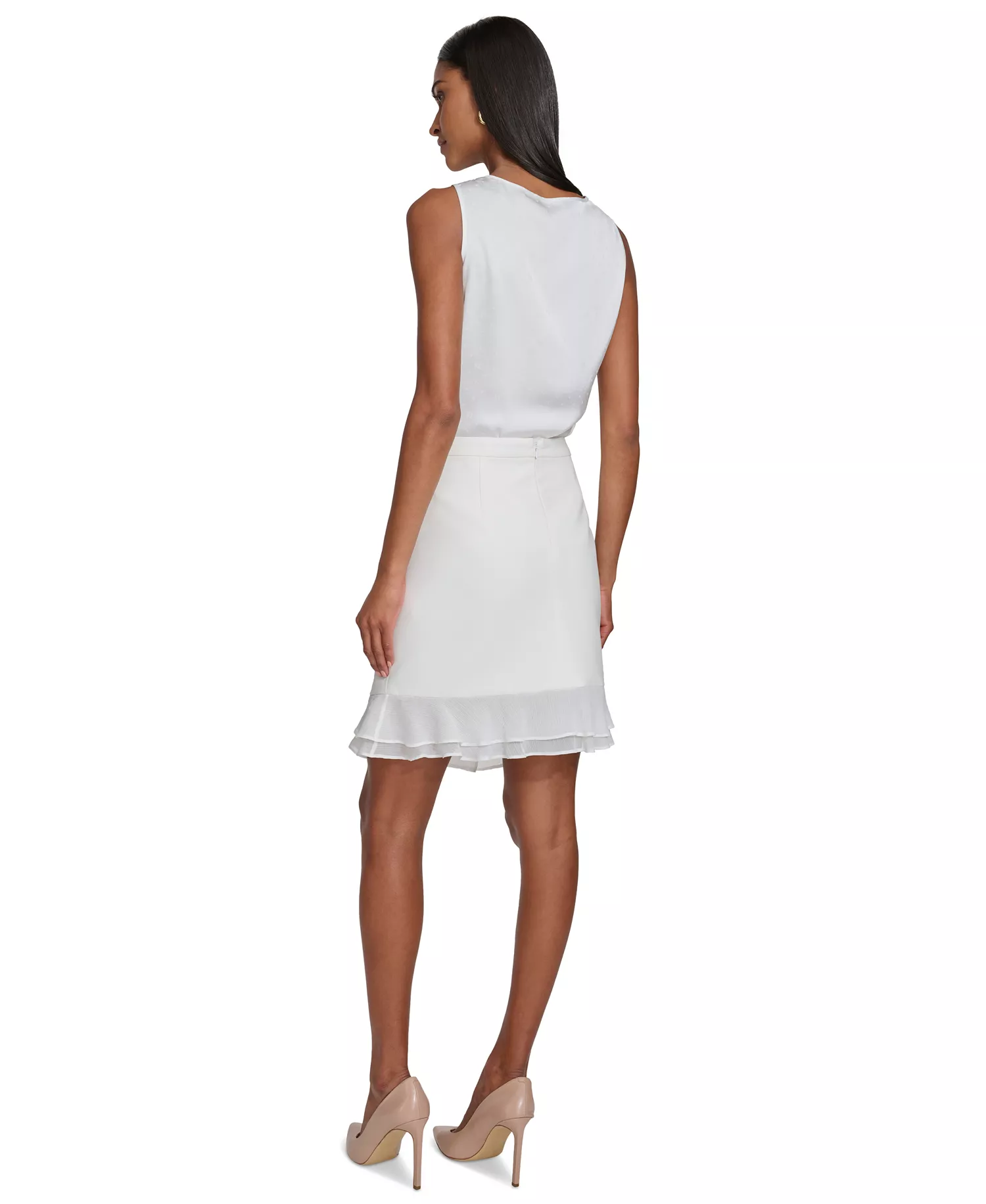 Women's Jacquard Scoop-Neck Tank Top - Soft White - S