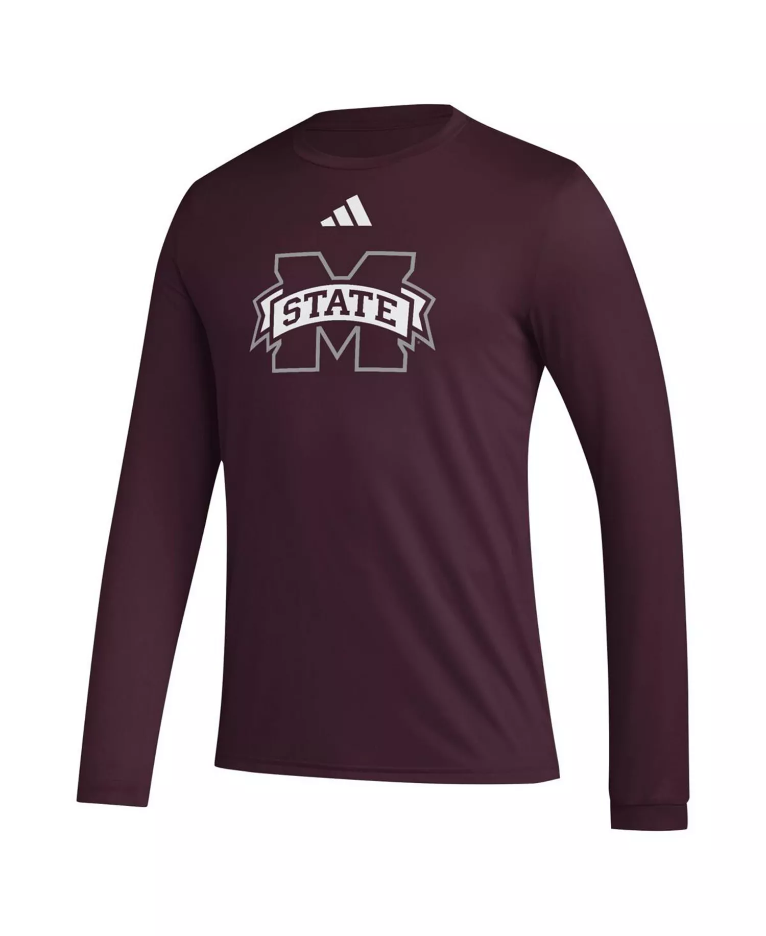 Men's Maroon Mississippi State Bulldogs Primary Locker Logo Pre-game Long Sleeve T-shirt - Maroon - 2XL