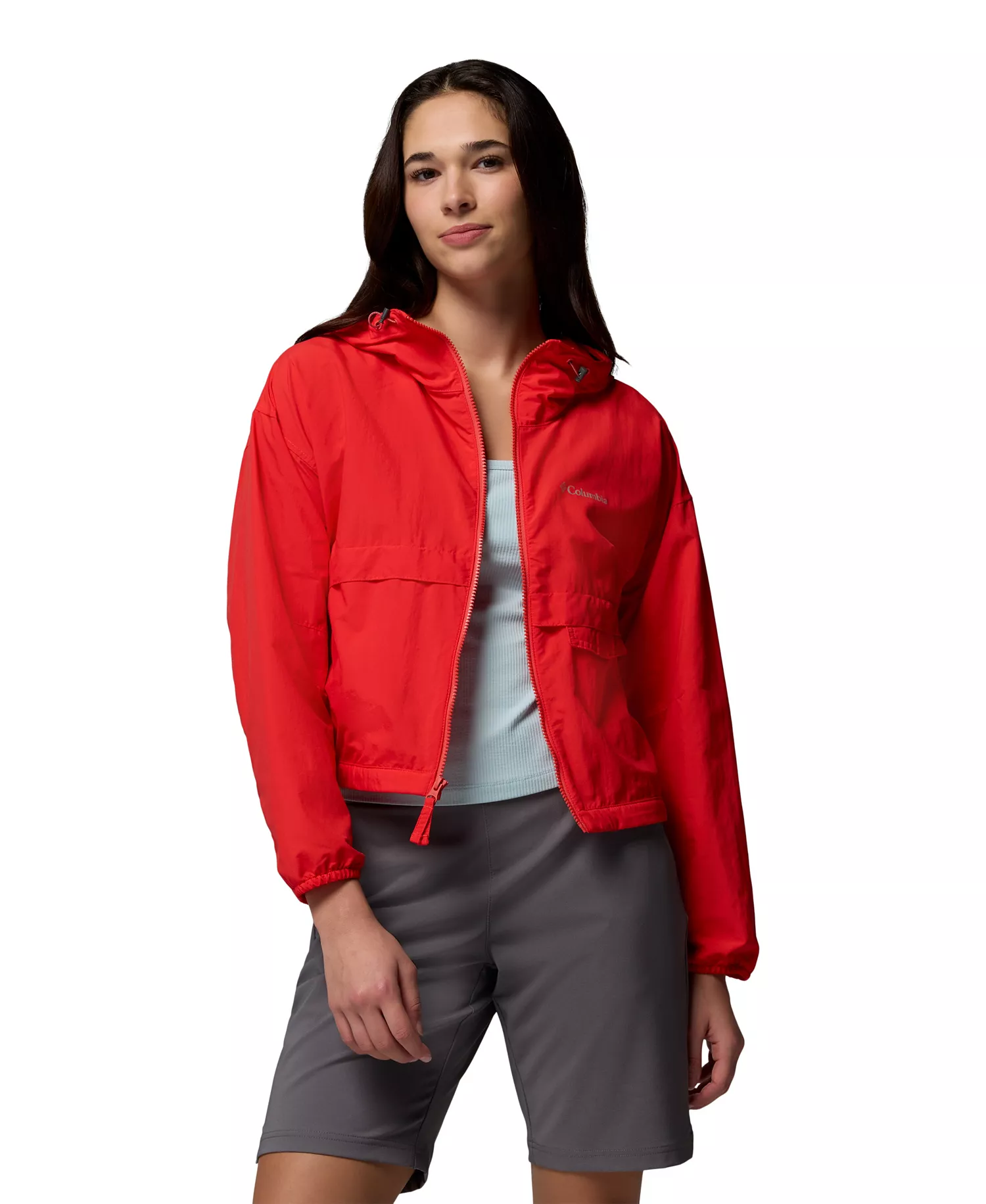 Women's Spire Valley Cropped Windbreaker Jacket - Poppy Red - L
