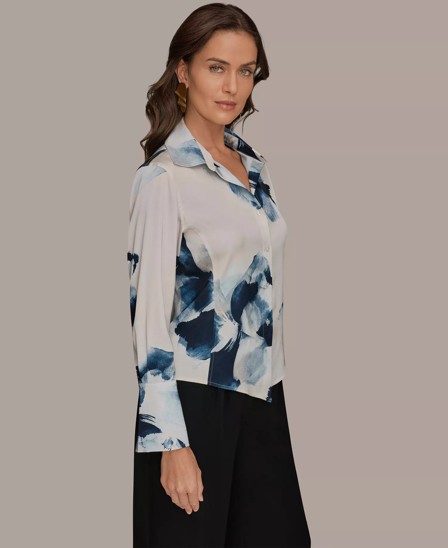 Petite Long-Sleeve Shirt - Nightfall/Sea Mist Multi - P/L