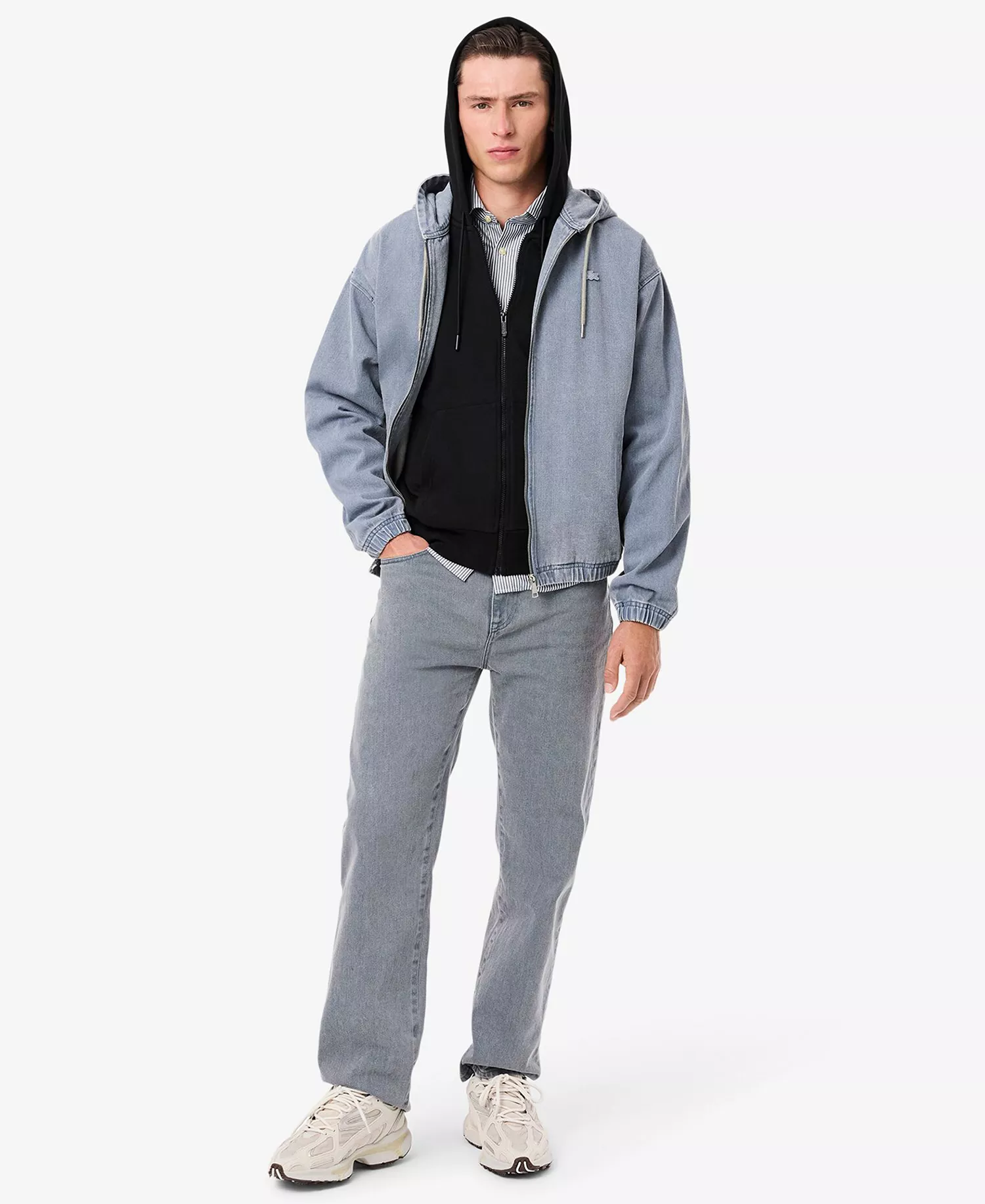 Men's Zip-Up Fleece Hoodie - 1Navy Blue - 2XL