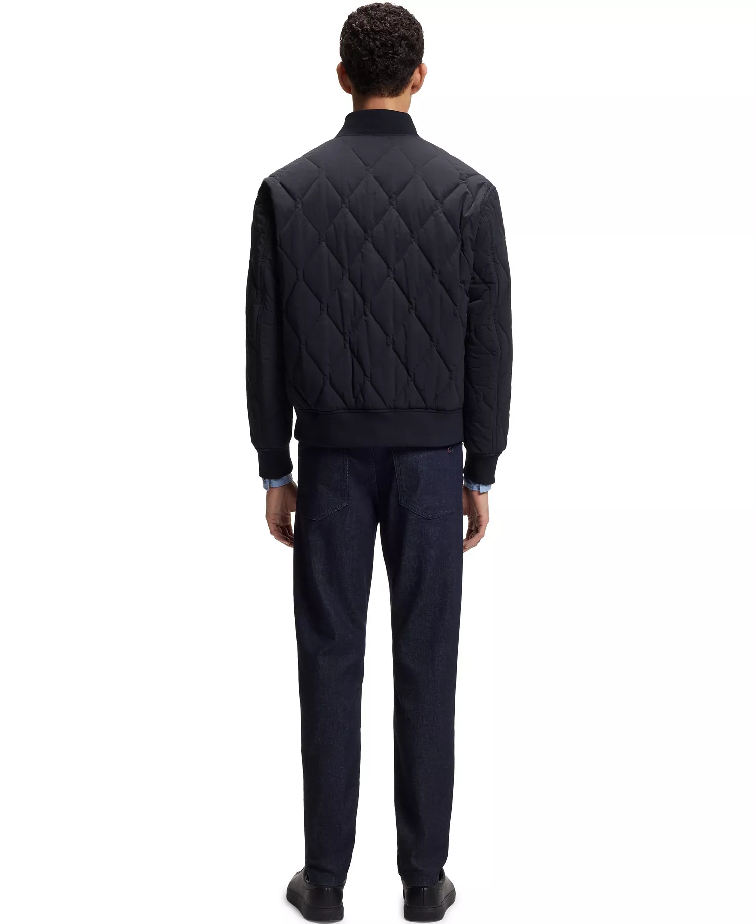 Men's Onion Quilting Water-Repellent Jacket - Dark Blue - 38R