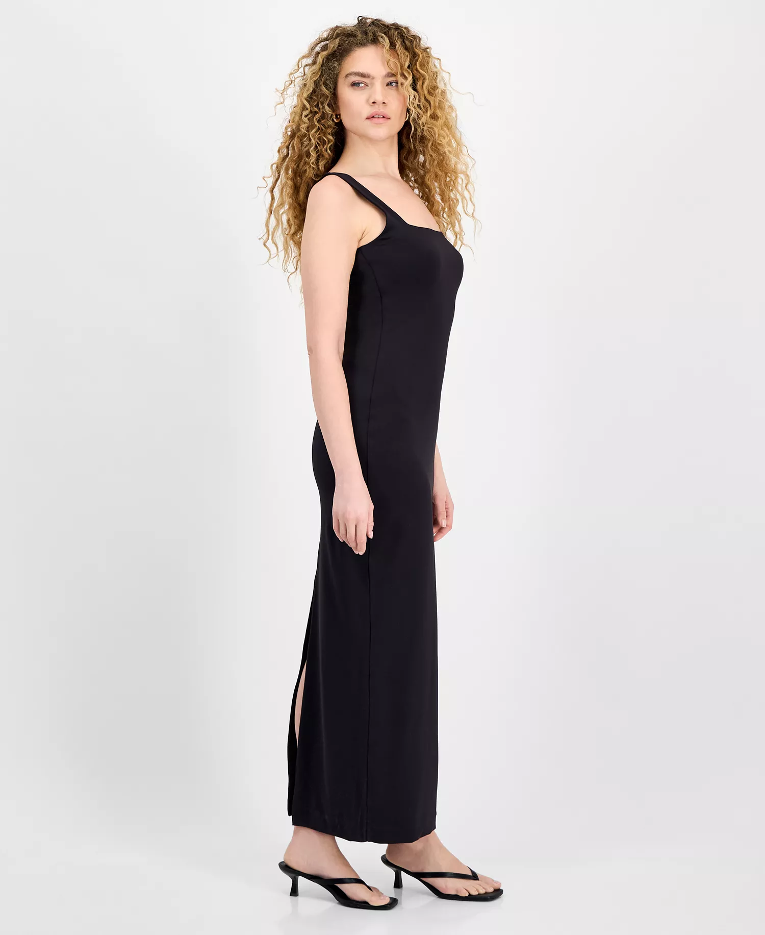 Women's Square Neck Sleeveless Maxi Dress, Exclusively at Macy's - Black - S