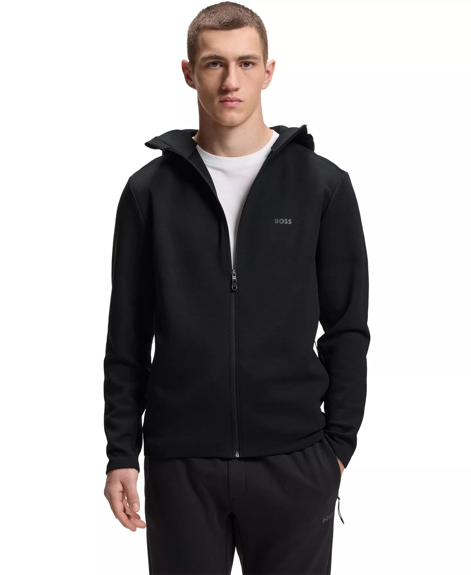 Men's Active Odor-Control Hooded Jacket - Black - 2XL